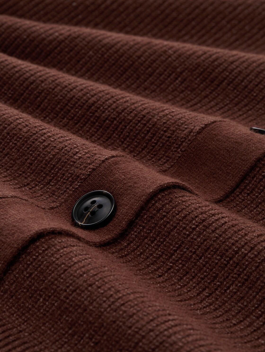 Plus Size - Oversize Cardigan mit Rundhalsausschnitt - dark pecan brown melange - Material-Ansicht