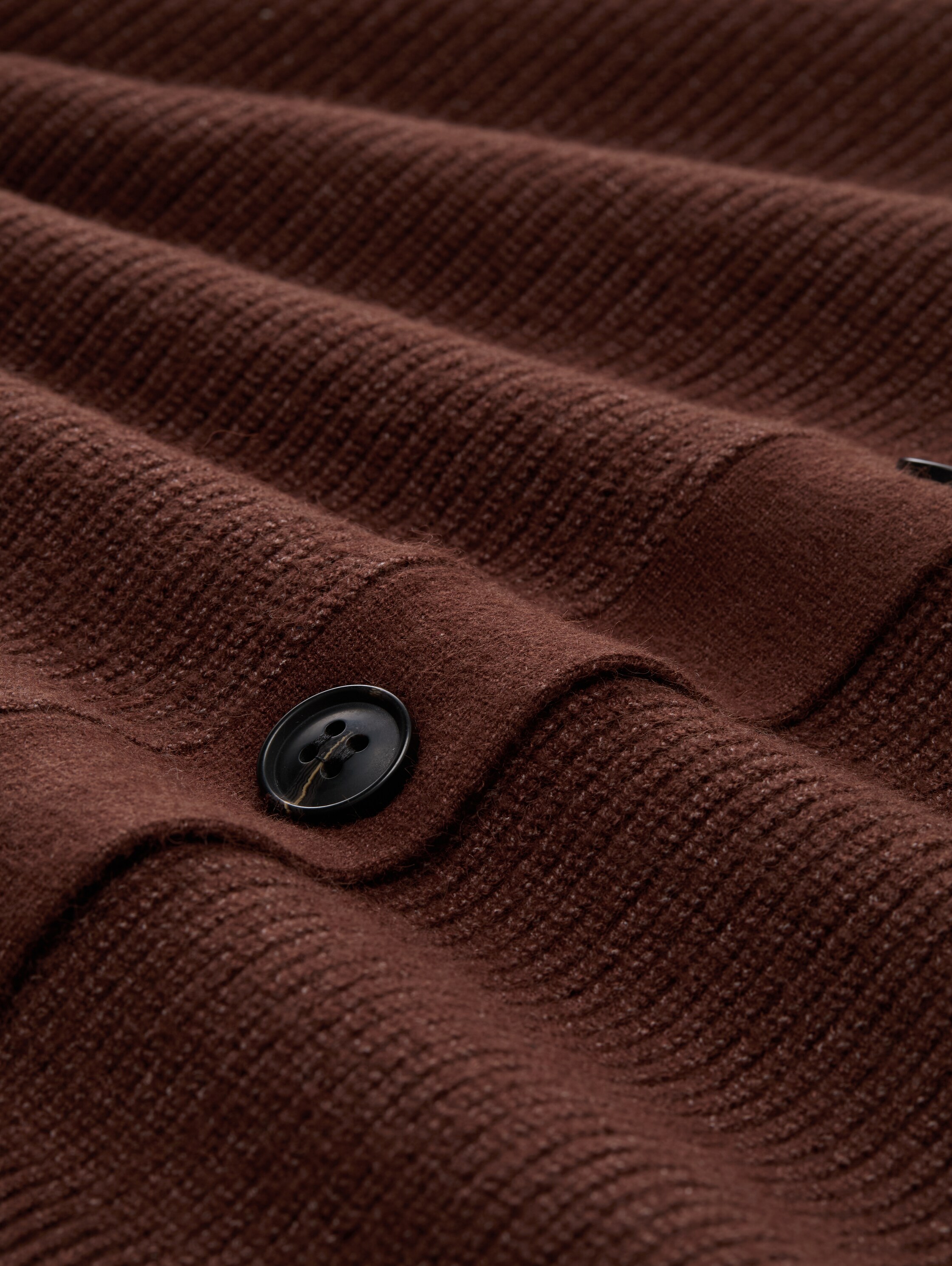 Plus Size - Oversized vest met ronde hals - dark_pecan_brown_melange - 