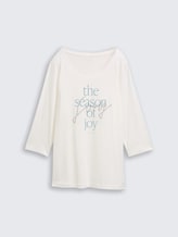 Plus Size - Langarmshirt mit Print - Soft Clear White - Vorder-Produkt-Ansicht