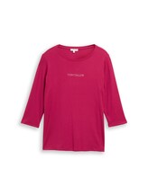 Ausgewählt, Plus Size - Slim Fit Langarmshirt mit Glitzer-Logo von Tom Tailor, rot