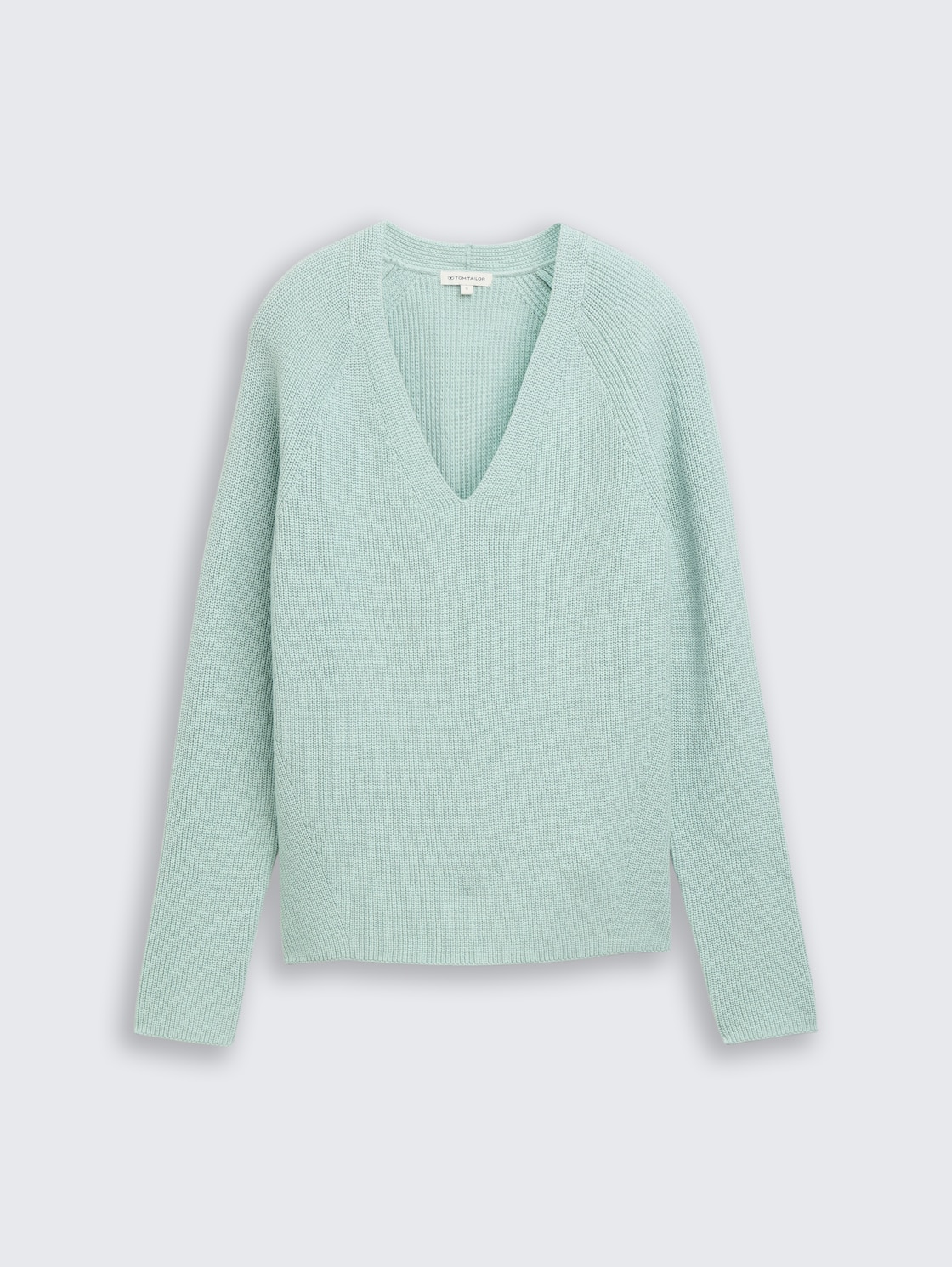 Strickpullover mit V-Ausschnitt - blue haze