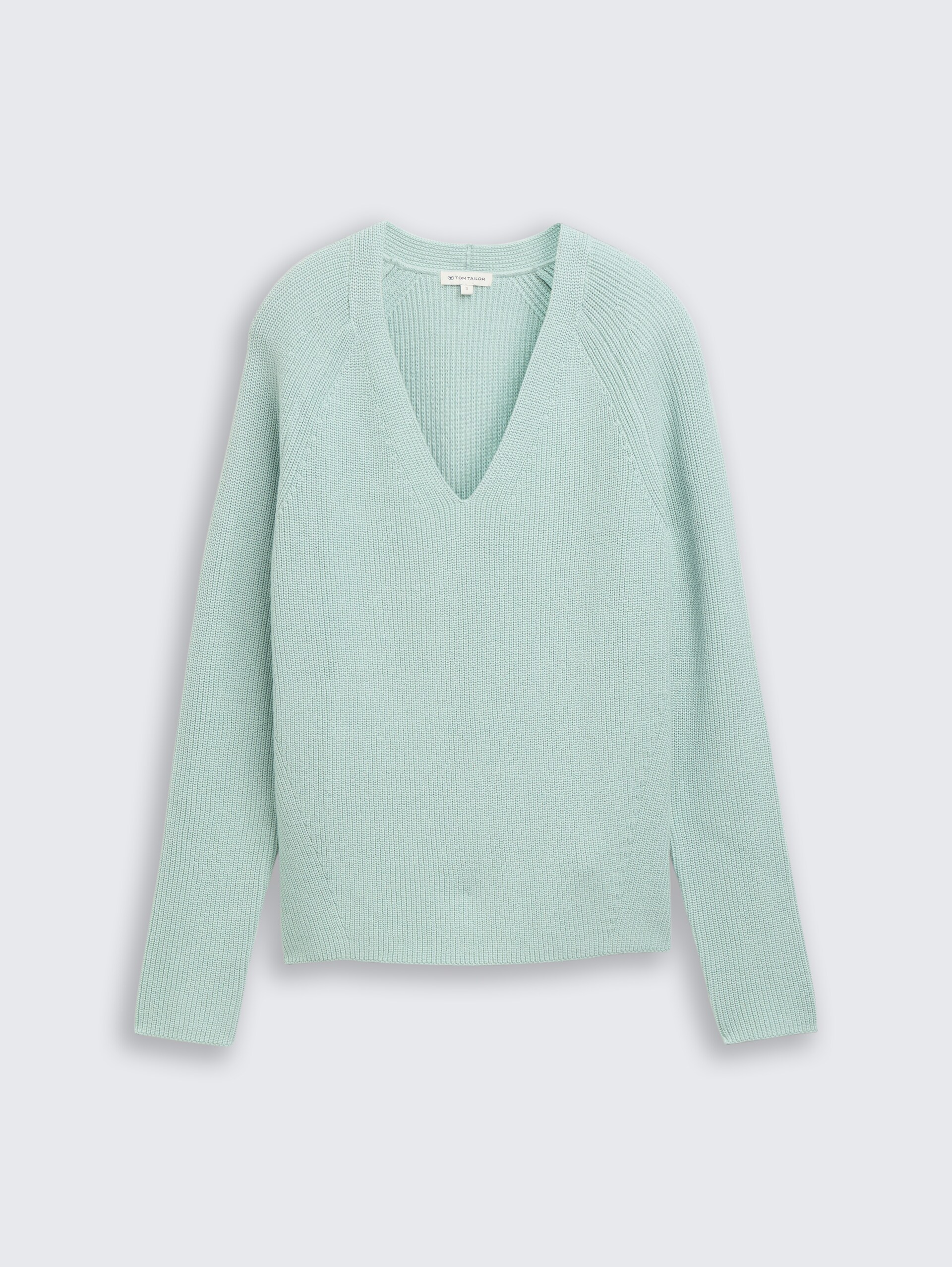 Strickpullover mit V-Ausschnitt - blue haze