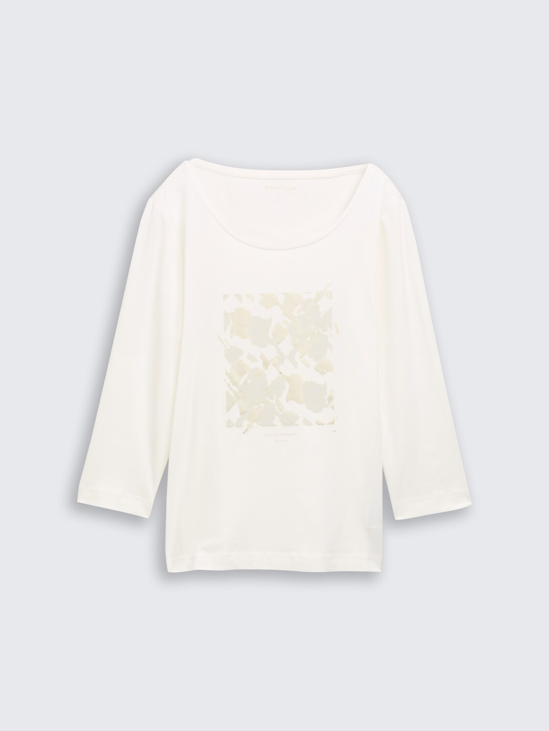 Langarmshirt mit Print - Whisper White - Vorder-Produkt-Ansicht