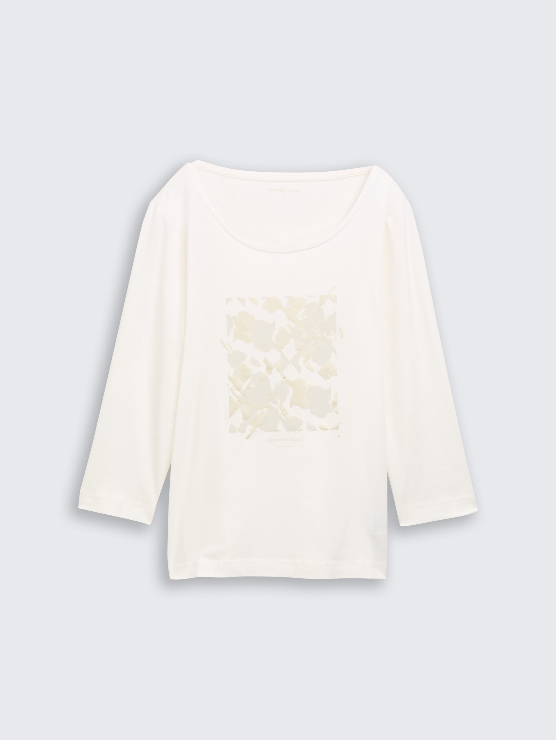 T-shirt met lange mouwen en bedrukt motief - Whisper White - Product vooraanzicht