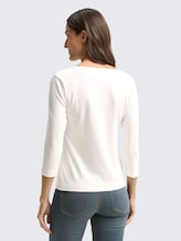 Top à manches longues avec motif imprimé - Soft Clear White - Découpe Vue arrière du modèle