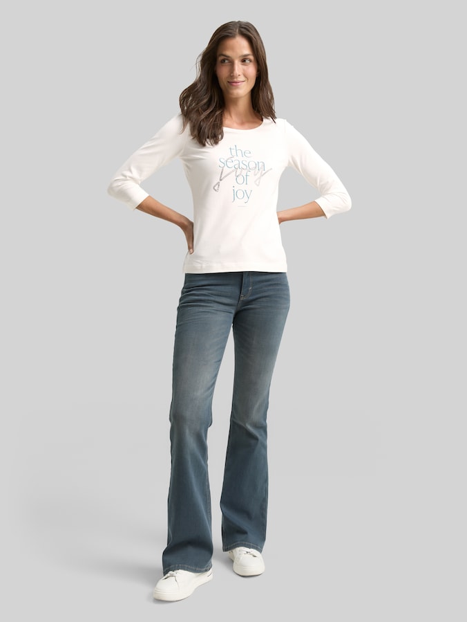 Shirt met lange mouwen en print door Women, Soft Clear White