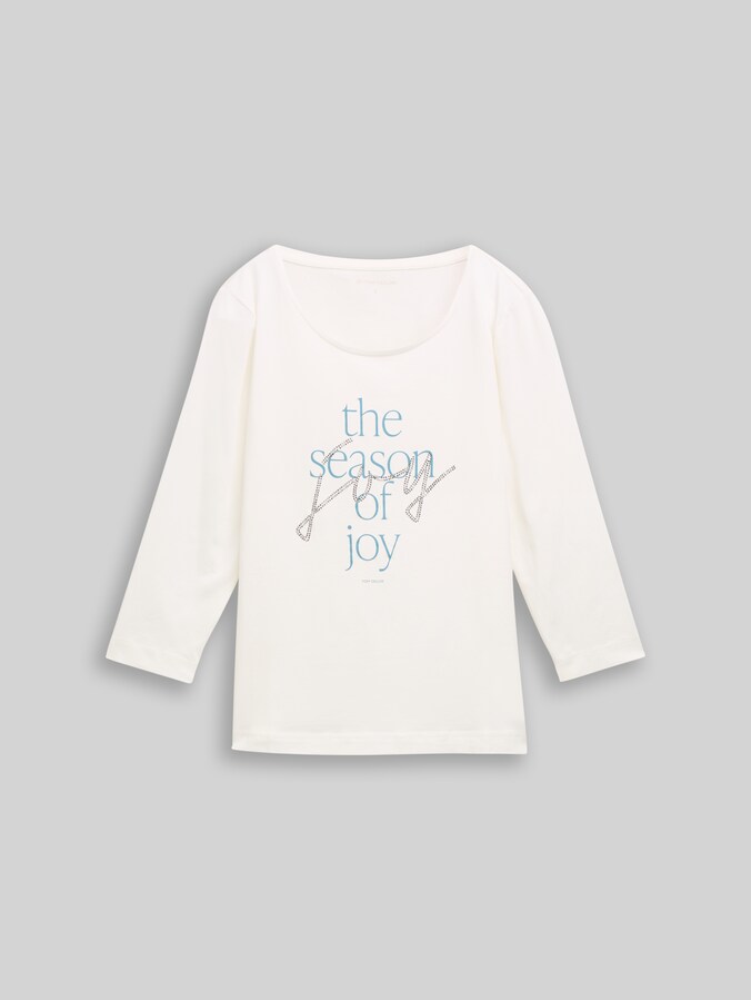 T-shirt met lange mouwen en print door Women, Soft Clear White