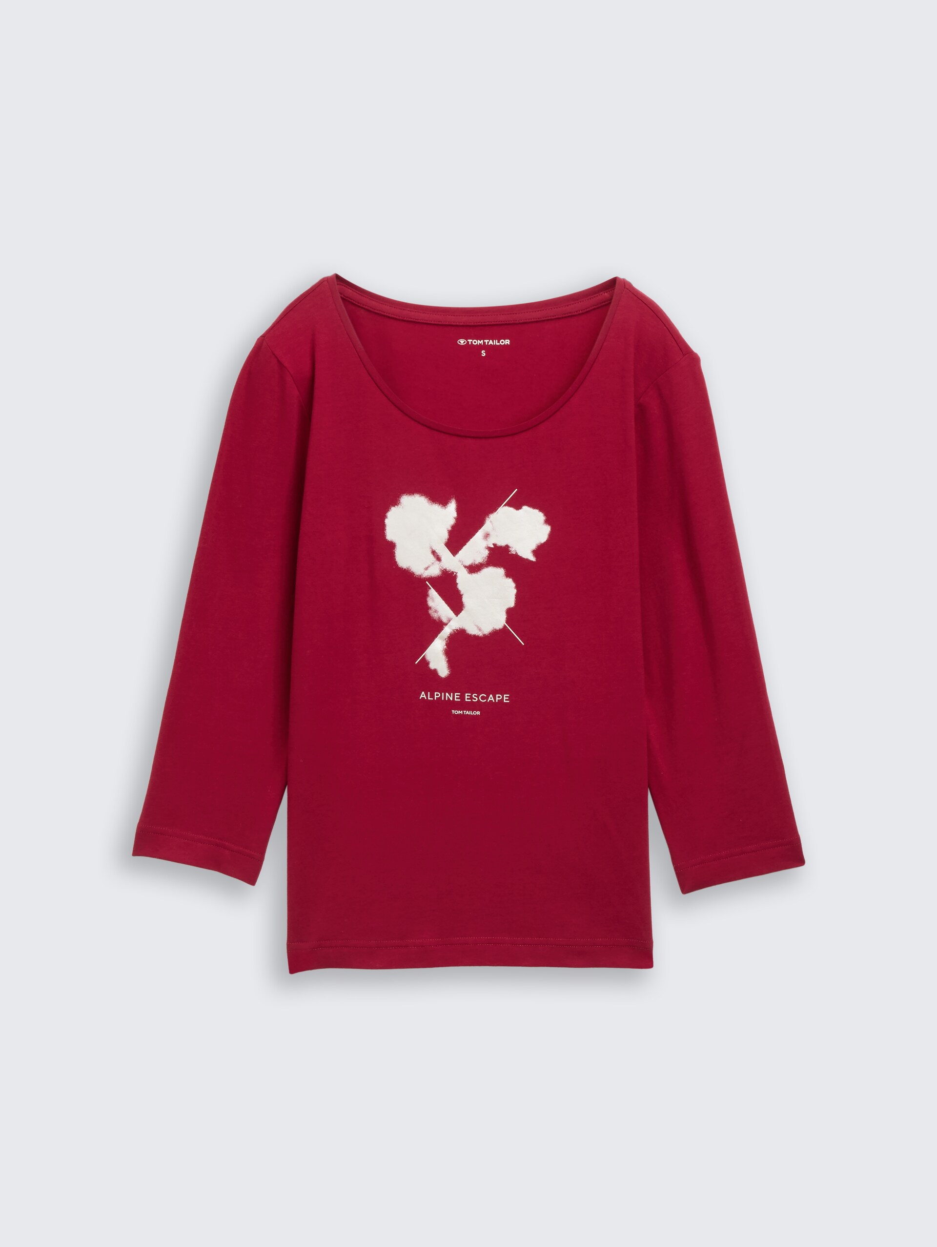 T-shirt met lange mouwen en bedrukt motief - Rumba Red - Product vooraanzicht