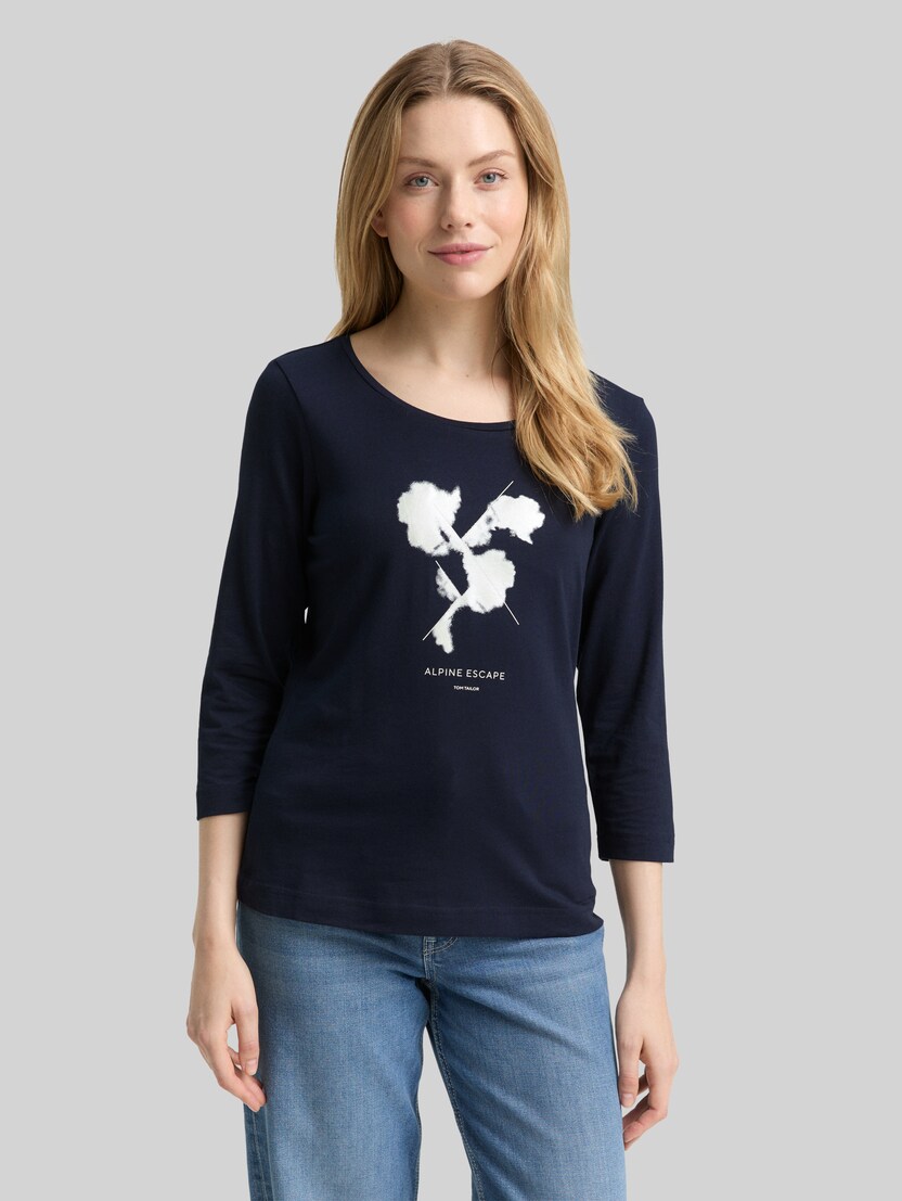 Langarmshirt mit Print von Women, sky captain blue