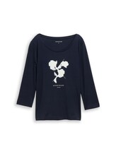 Niet geselecteerd, Shirt met lange mouwen en print door , blauw