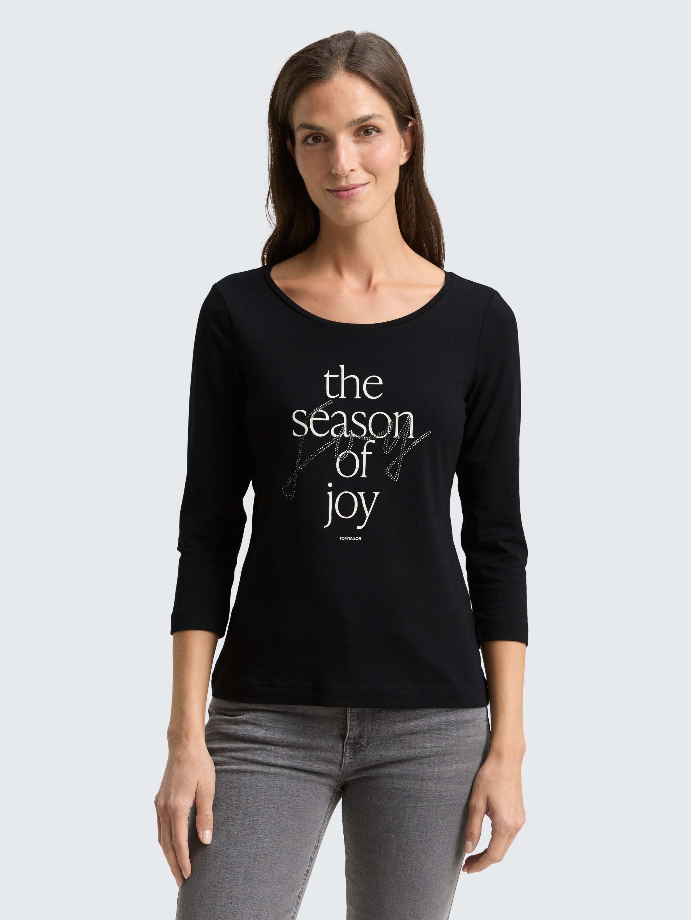 Shirt met lange mouwen en print - deep_black_1 - 