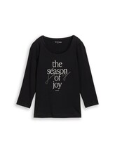 Niet geselecteerd, Shirt met lange mouwen en print door , zwart