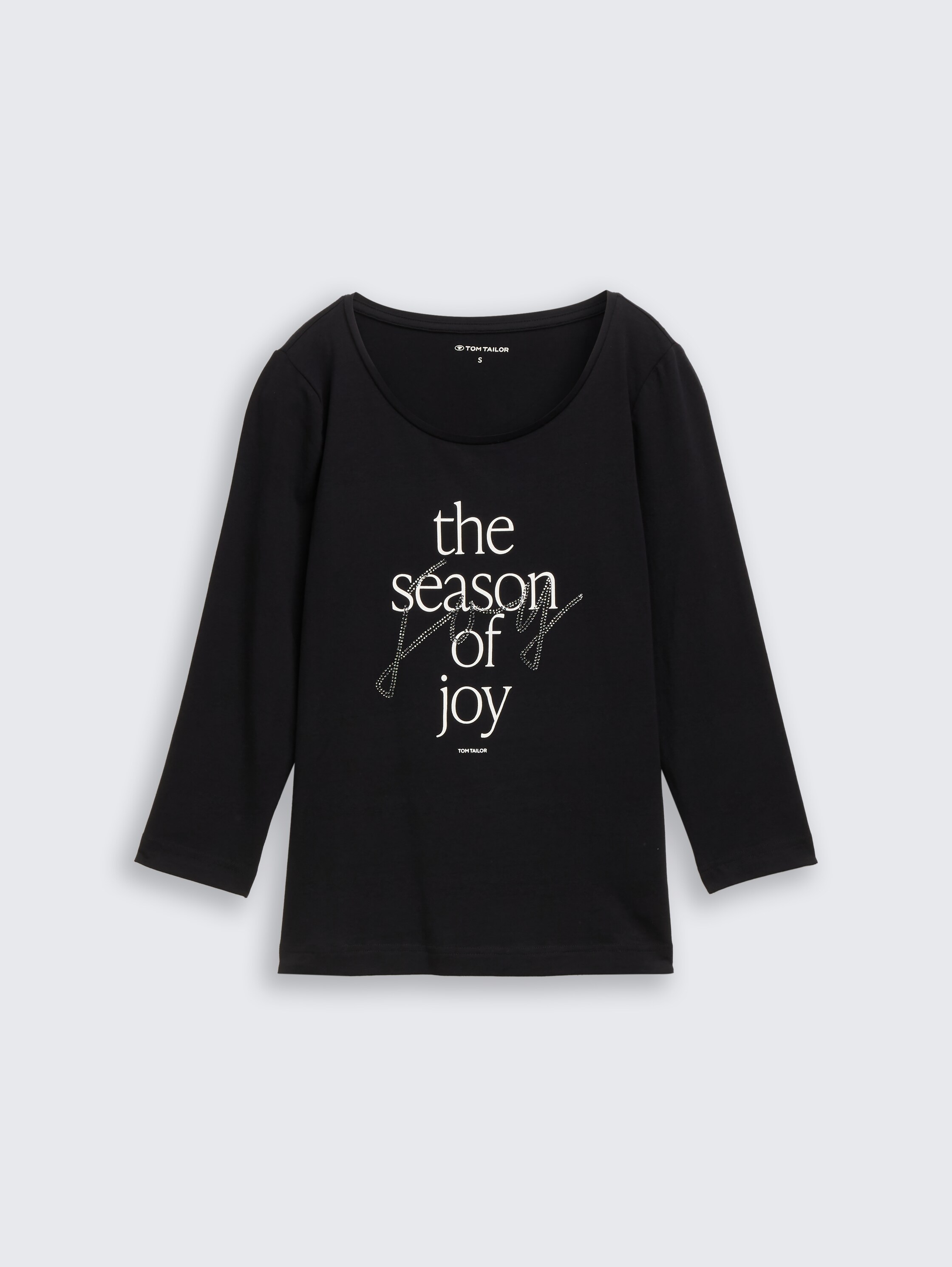 Shirt met lange mouwen en print - deep_black_1 - 