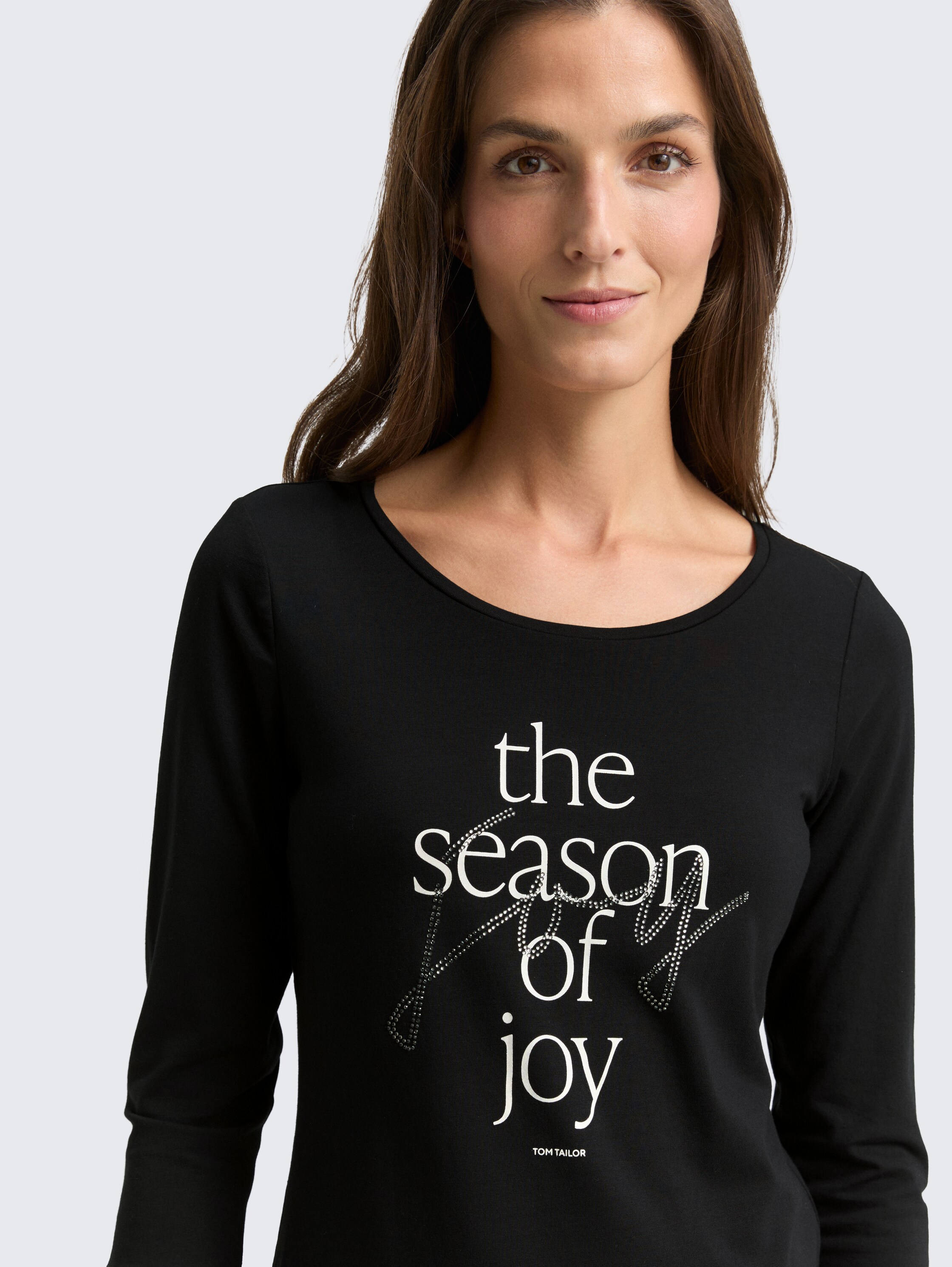 Shirt met lange mouwen en print - deep_black_1 - 