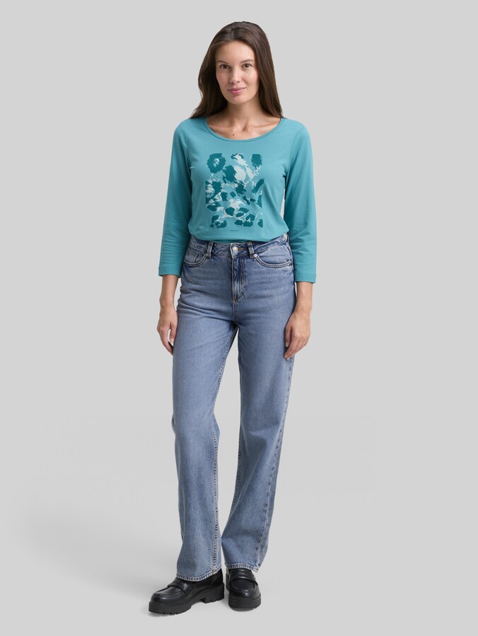 Top à manches longues avec imprimé par Women, tropical teal