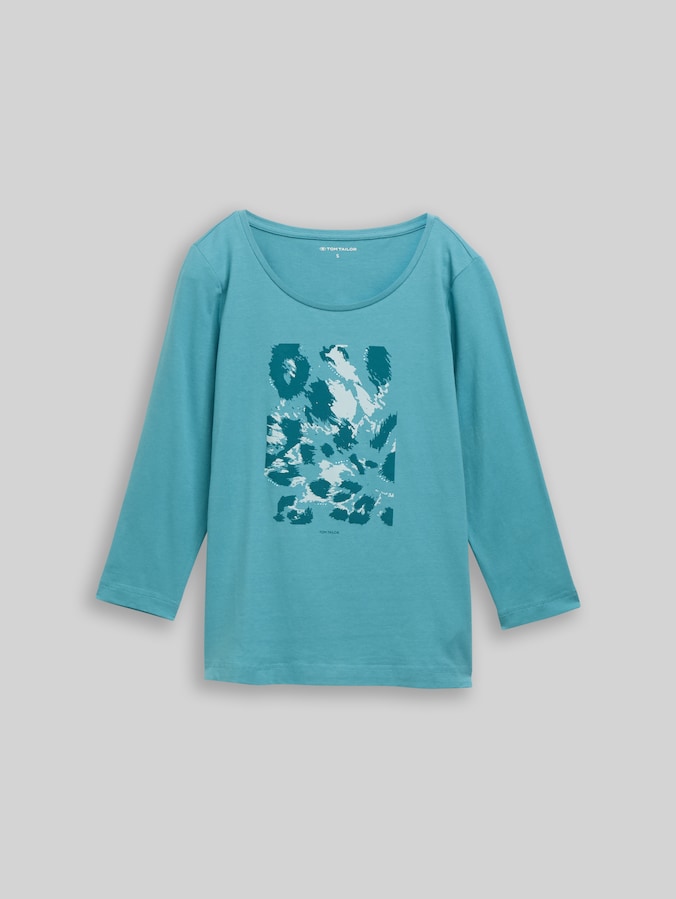 Langarmshirt mit Print von Women, tropical teal