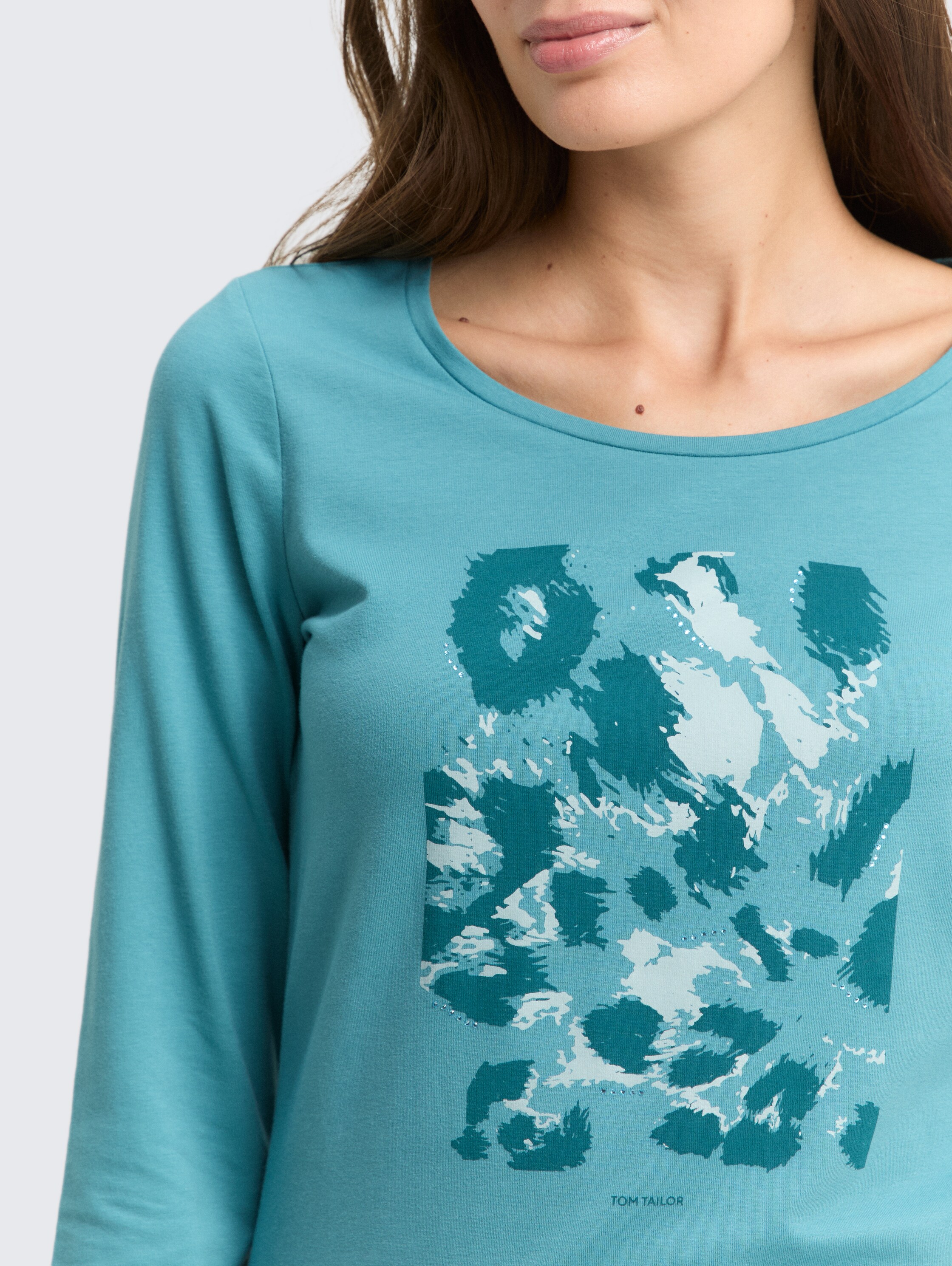 Langarmshirt mit Print - tropical_teal - 