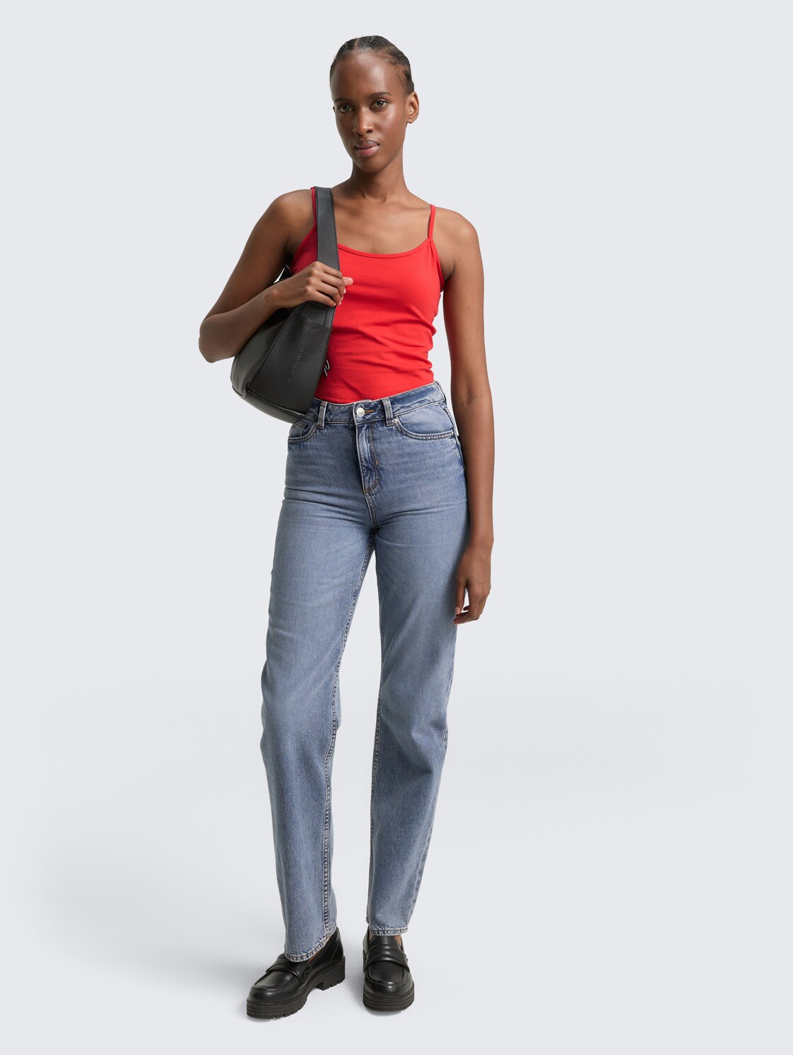 Slim Fit Trägertop - brilliant red - Model-Vorderansicht