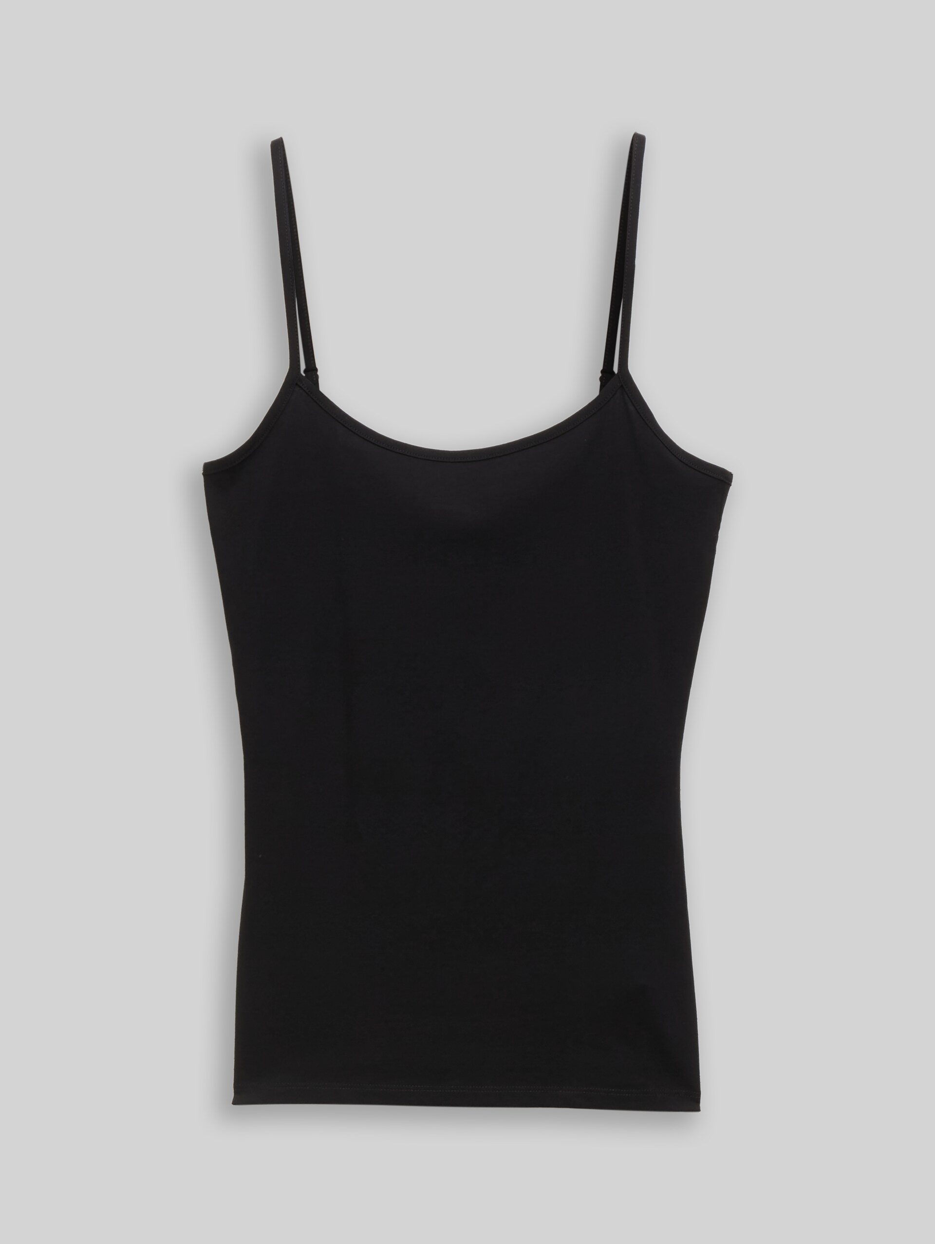Slim Fit Trägertop - deep black - Vorder-Produkt-Ansicht