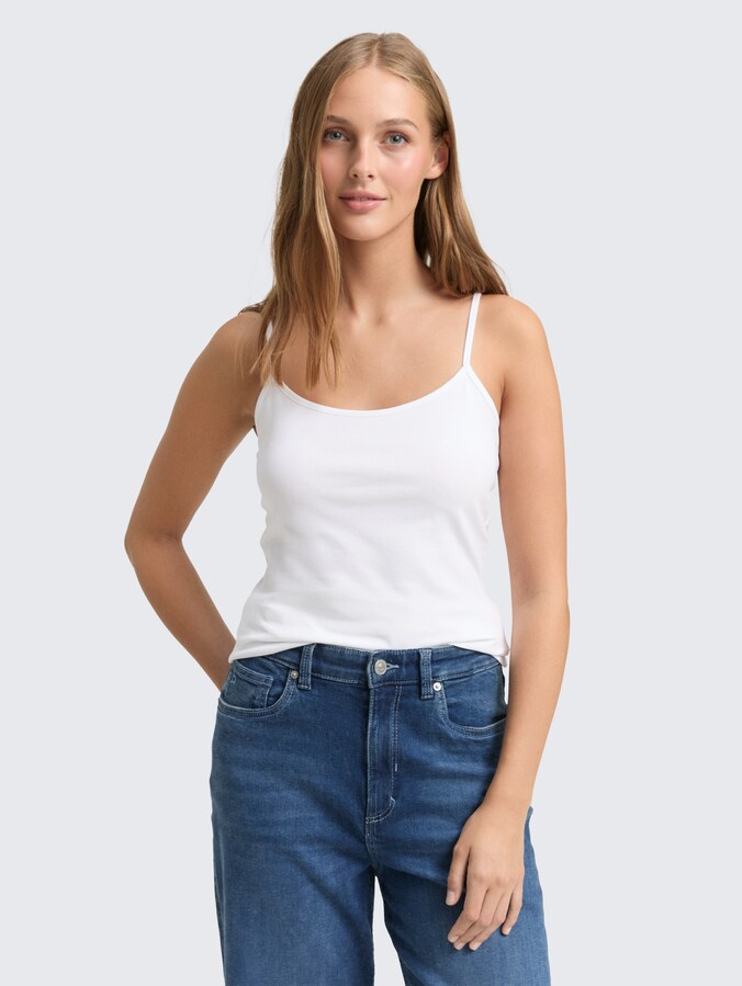 Débardeur slim fit par Denim Female, White