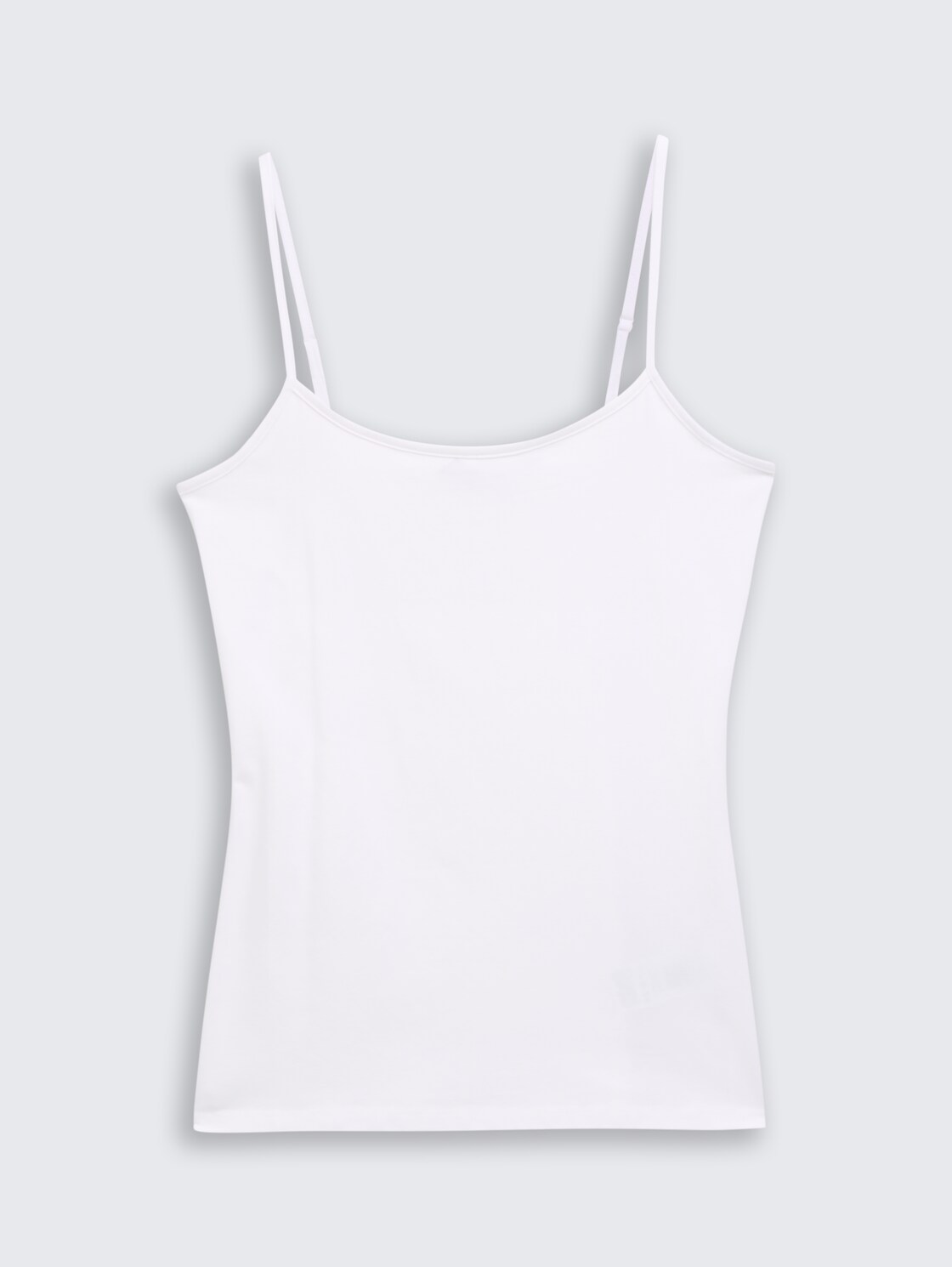 Slim Fit Trägertop - White - Vorder-Produkt-Ansicht