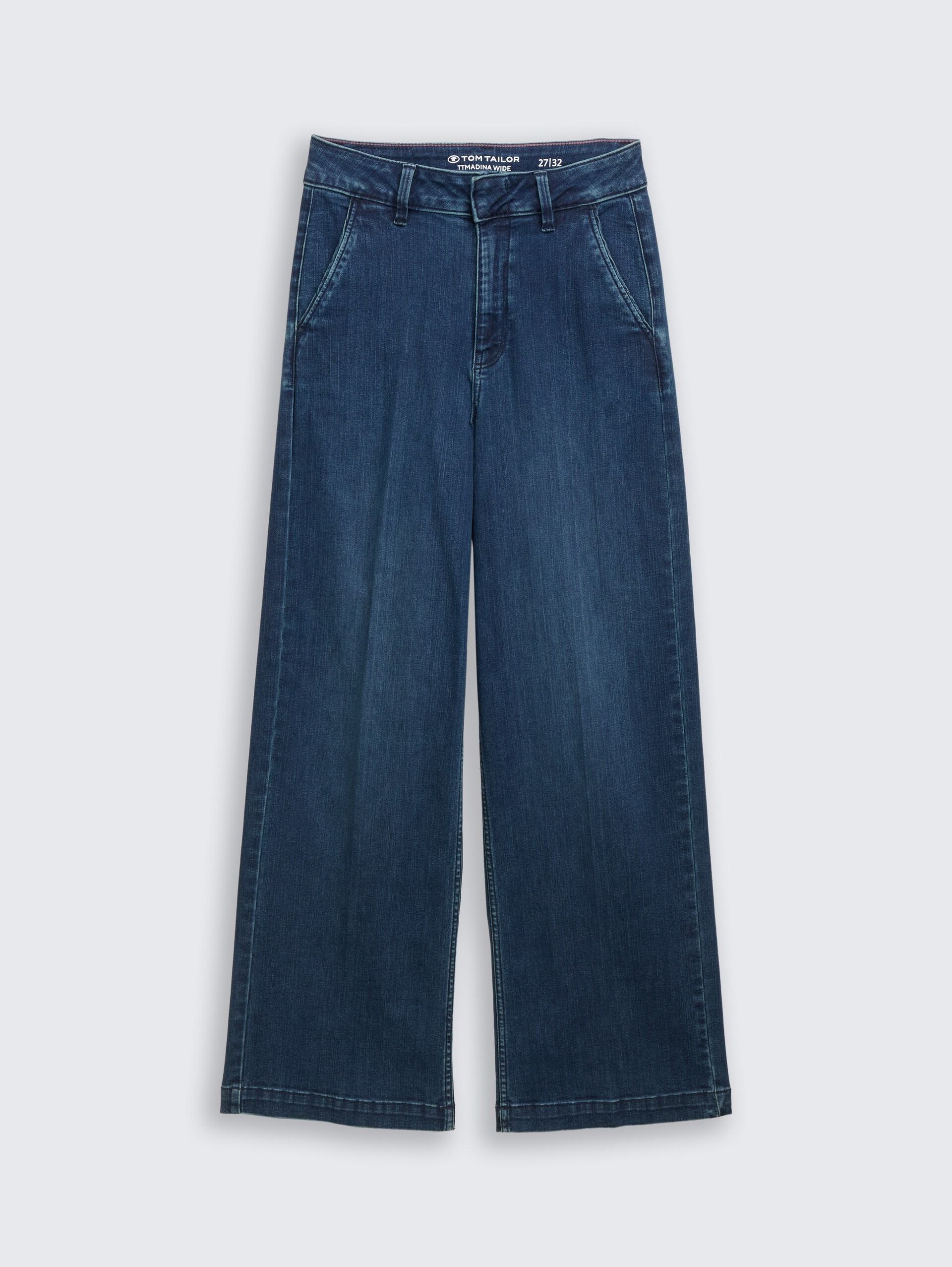 TTMADINA WIDE Jeans - Clean Mid Stone Blue Denim - Vorder-Produkt-Ansicht