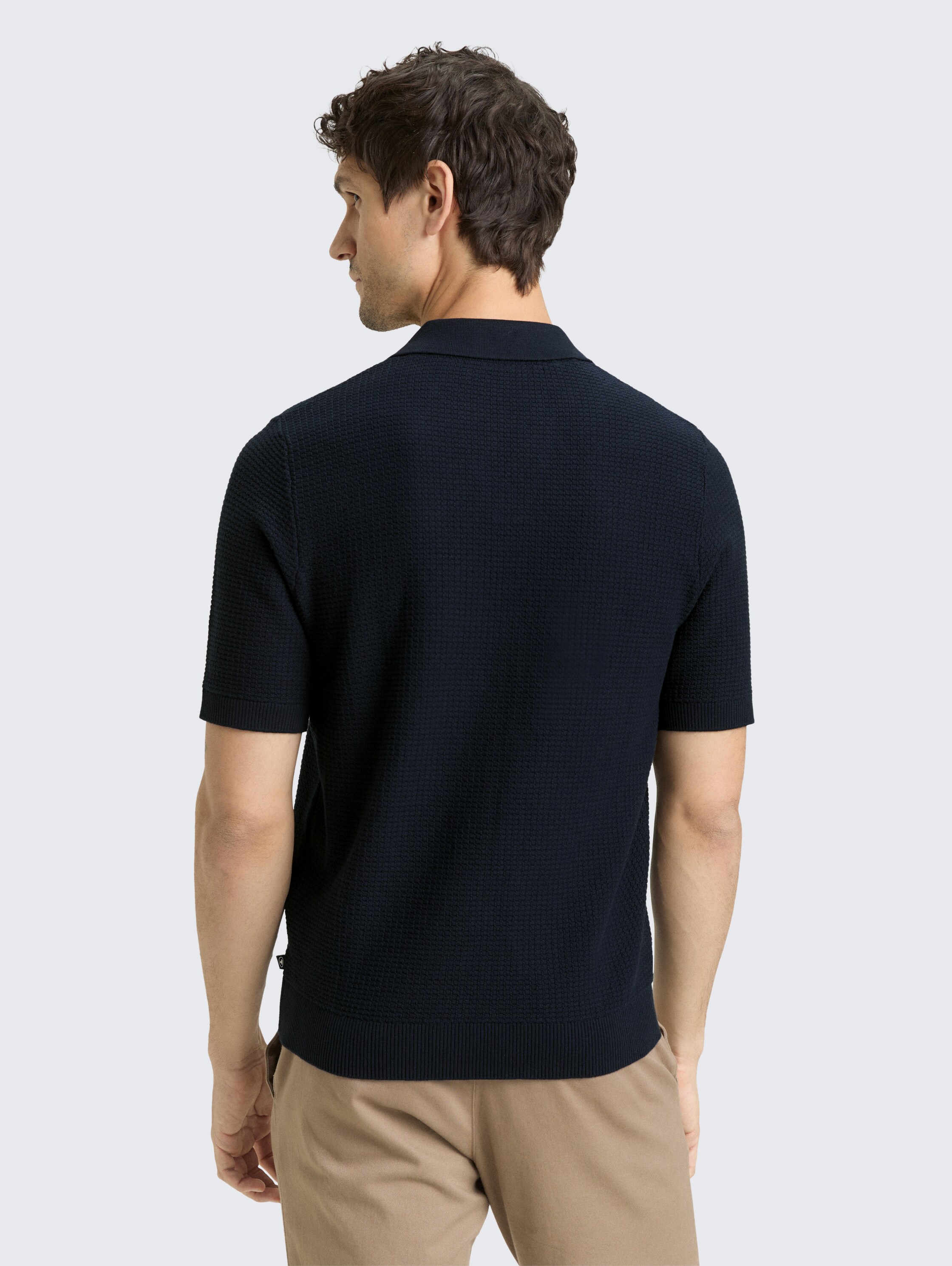 Pull en maille à col polo - sky captain blue