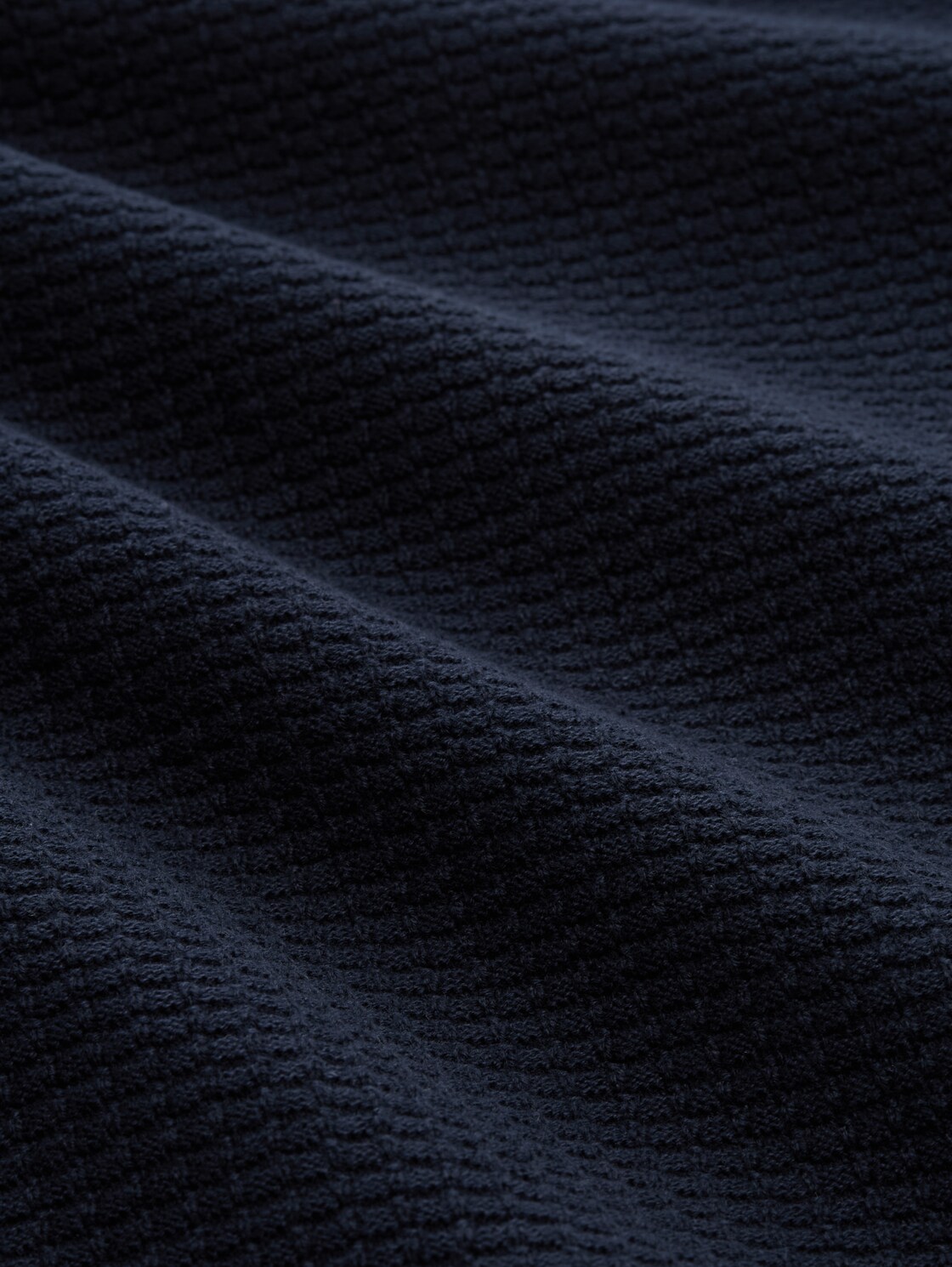 Strickpullover mit Polokragen - sky captain blue - Material-Ansicht