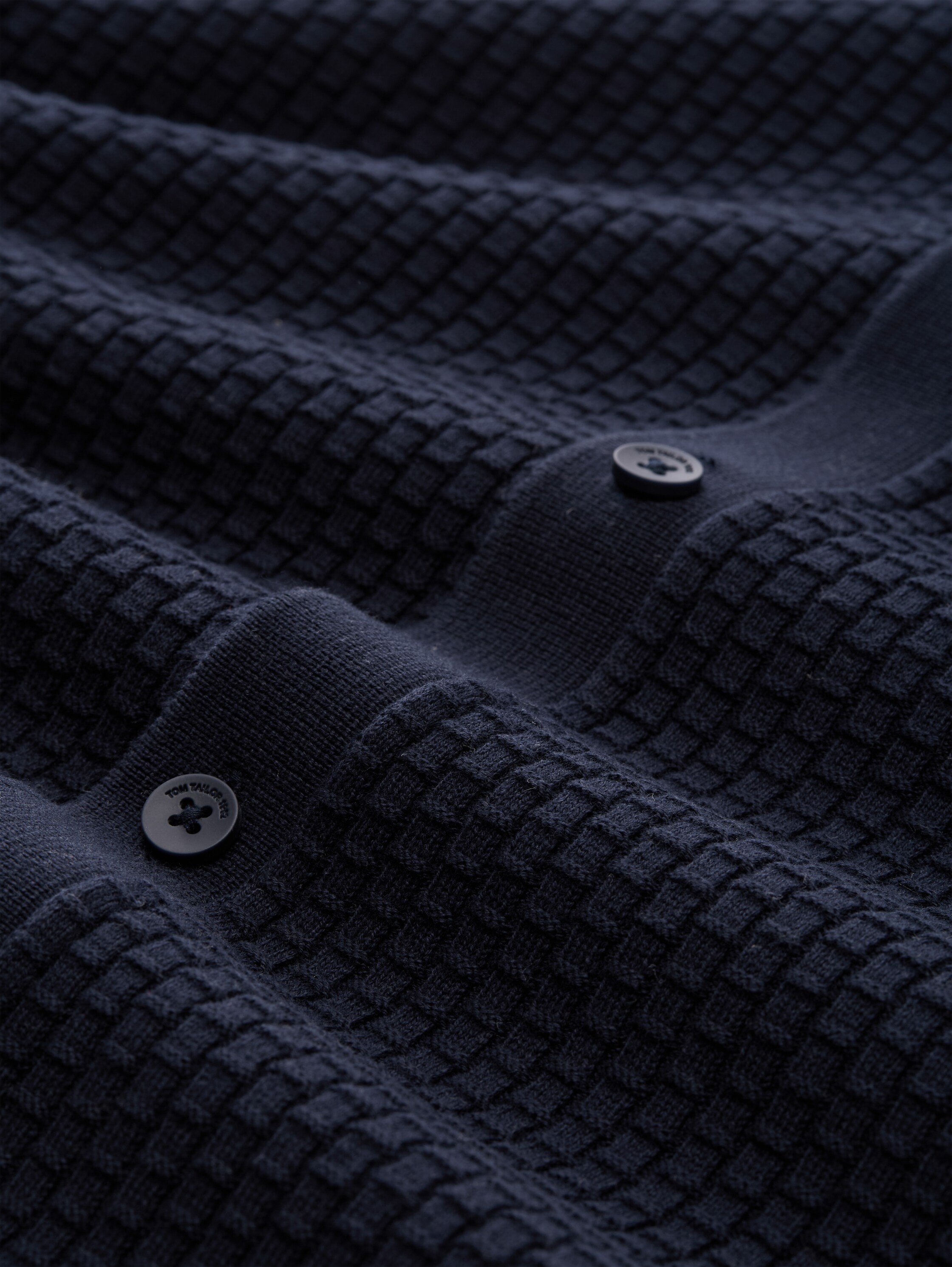 Strickjacke mit Polokragen - sky_captain_blue_1 - 