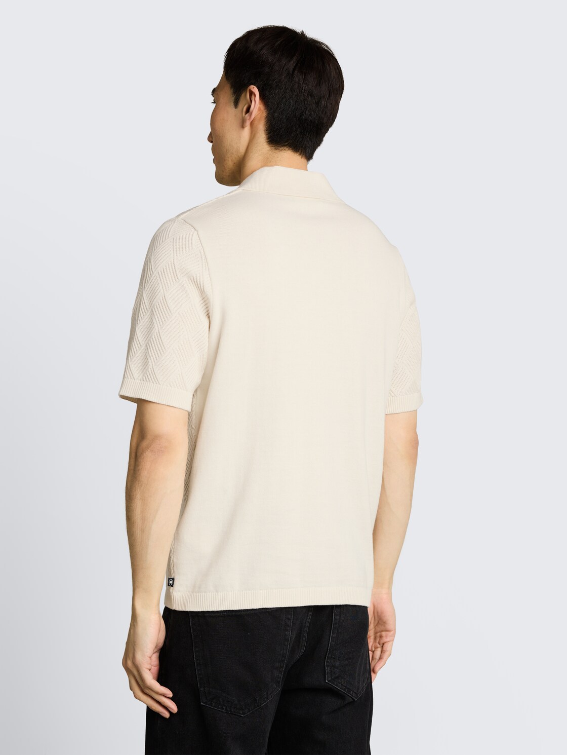 Strickpullover mit Polokragen - Gardenia White