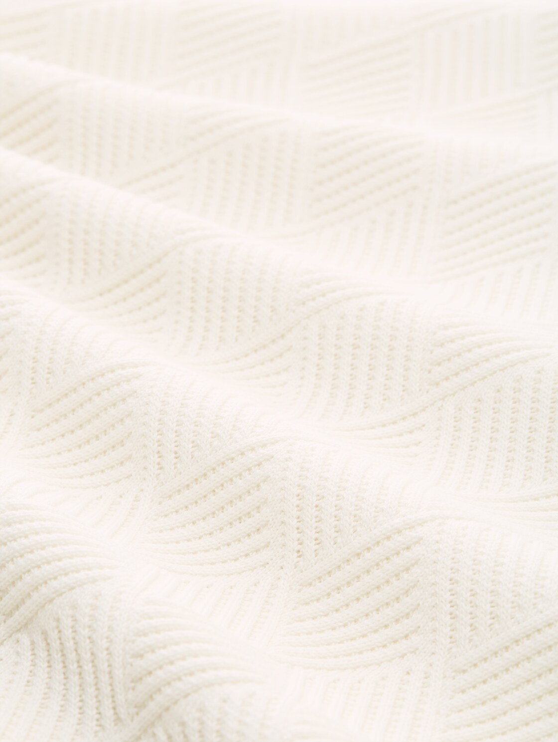 Strickpullover mit Polokragen - Gardenia White - Material-Ansicht