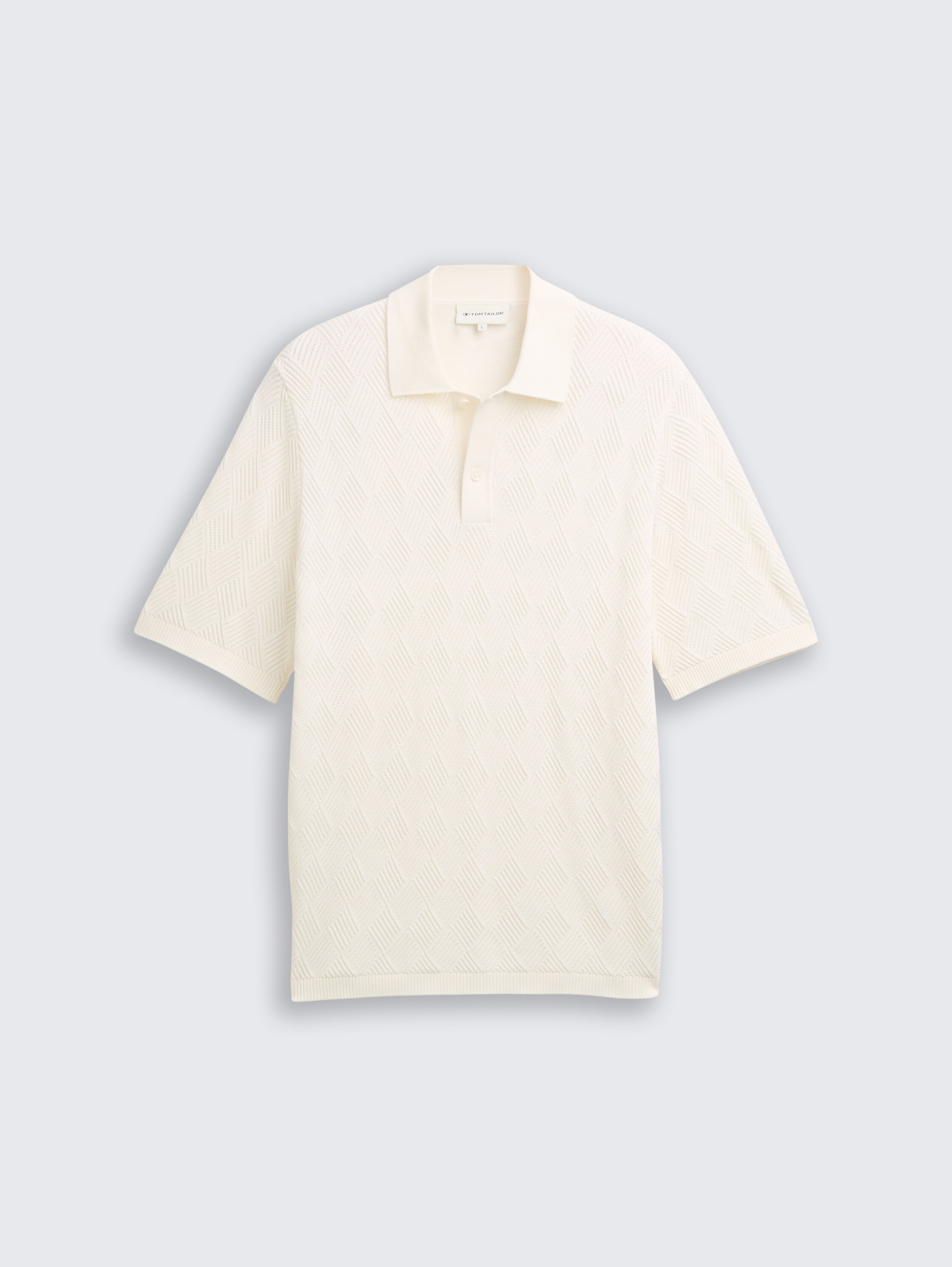 Knitted jumper with polo collar - gardenia_white - 