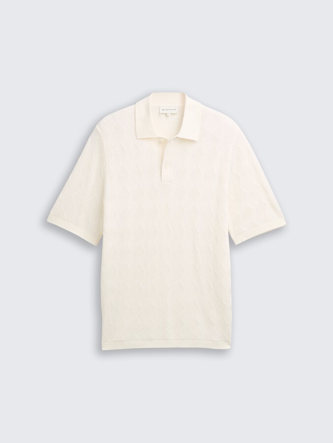 Strickpullover mit Polokragen von Men, Gardenia White