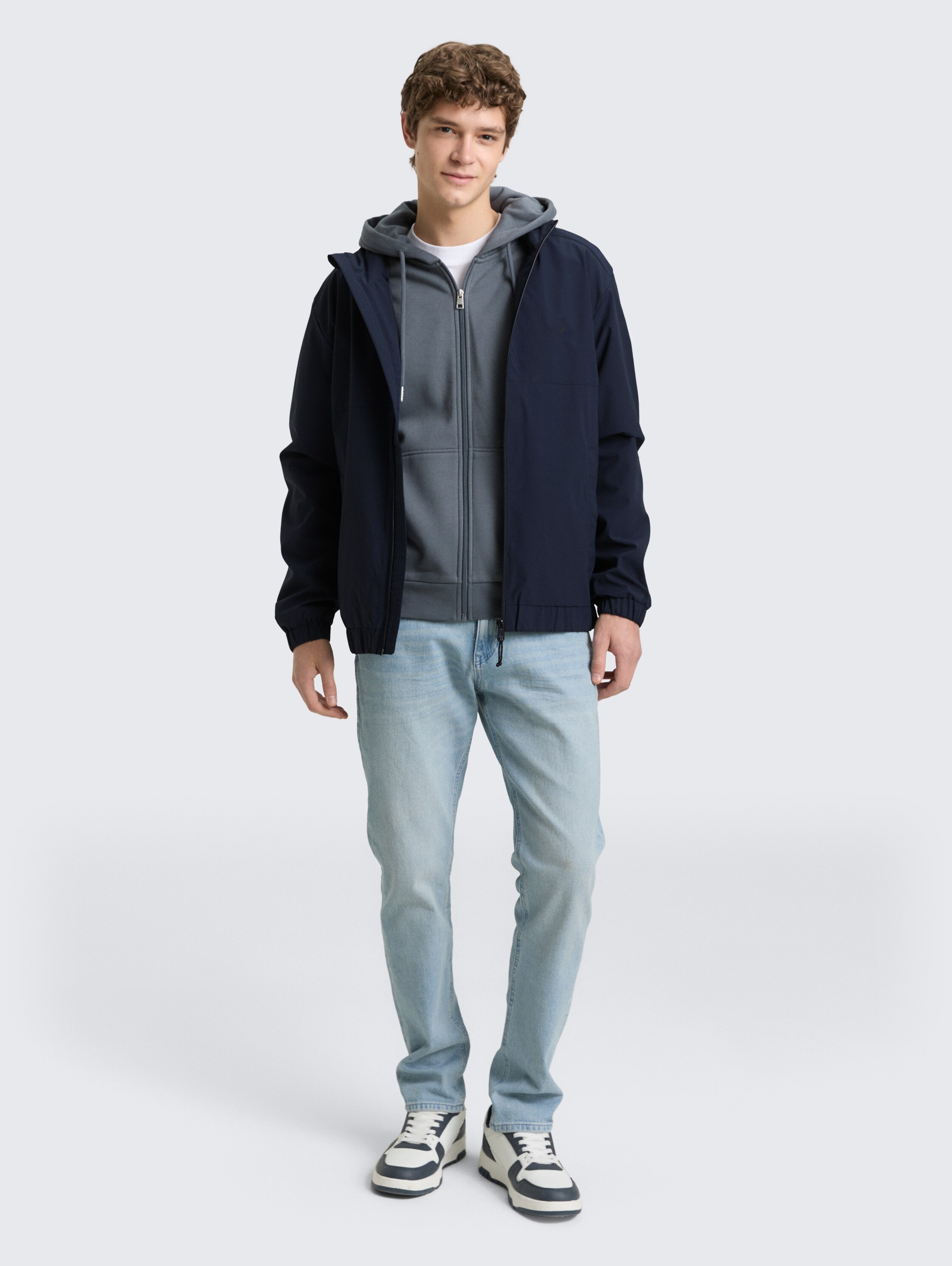 Blousonjas van waterafstotend materiaal - sky captain blue - zijaanzicht model