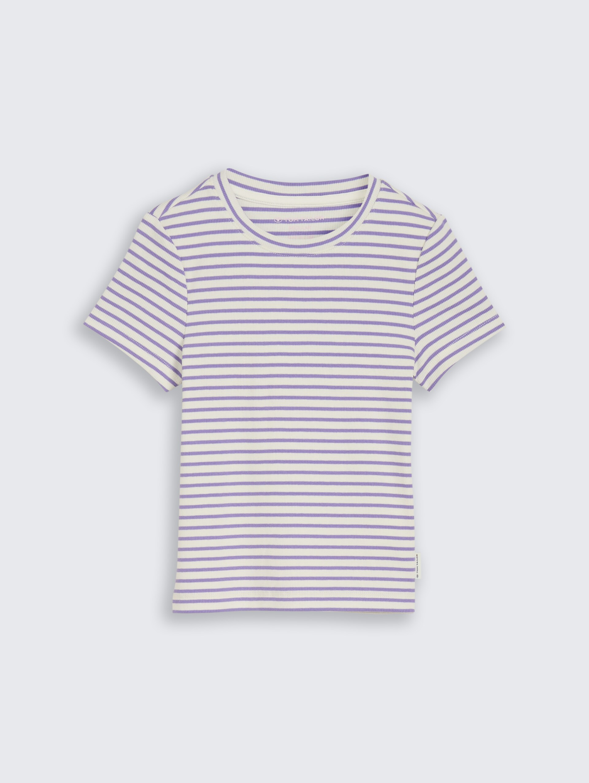 Ripp T-Shirt mit Streifenmuster - flashy purple stripe - Vorder-Produkt-Ansicht