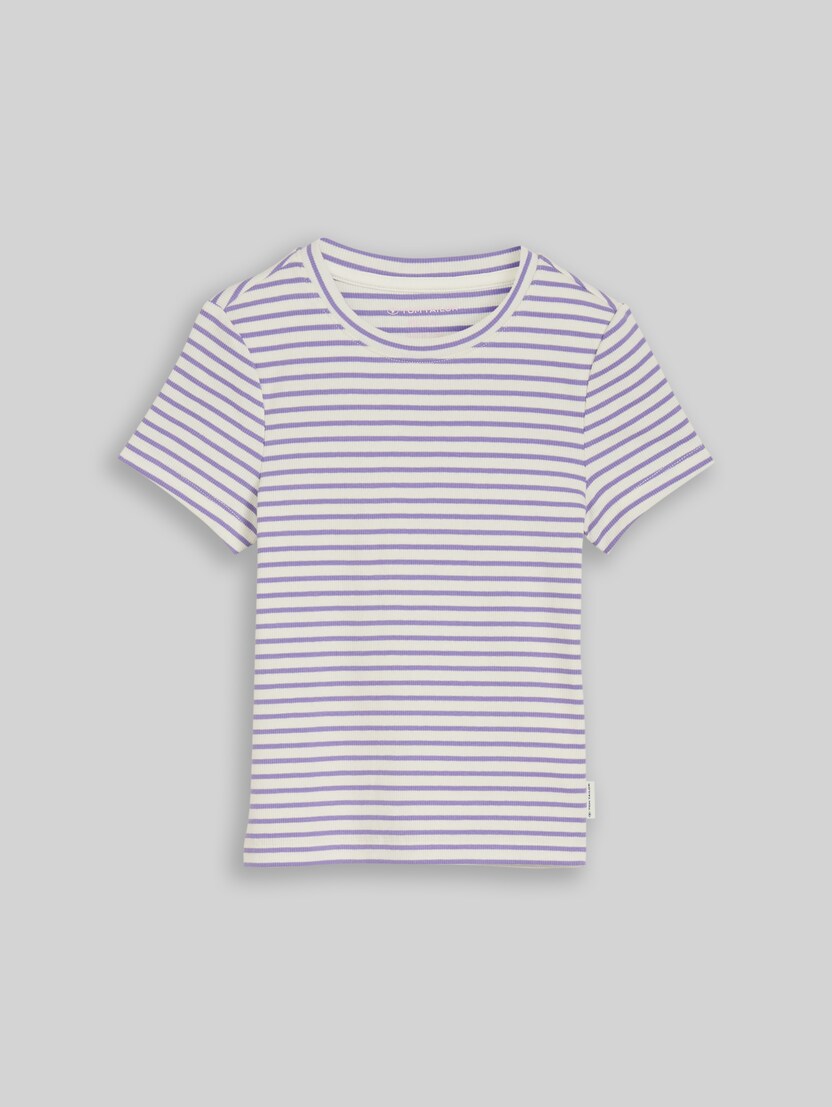 Ripp T-Shirt mit Streifenmuster von Teen Girls, flashy purple stripe