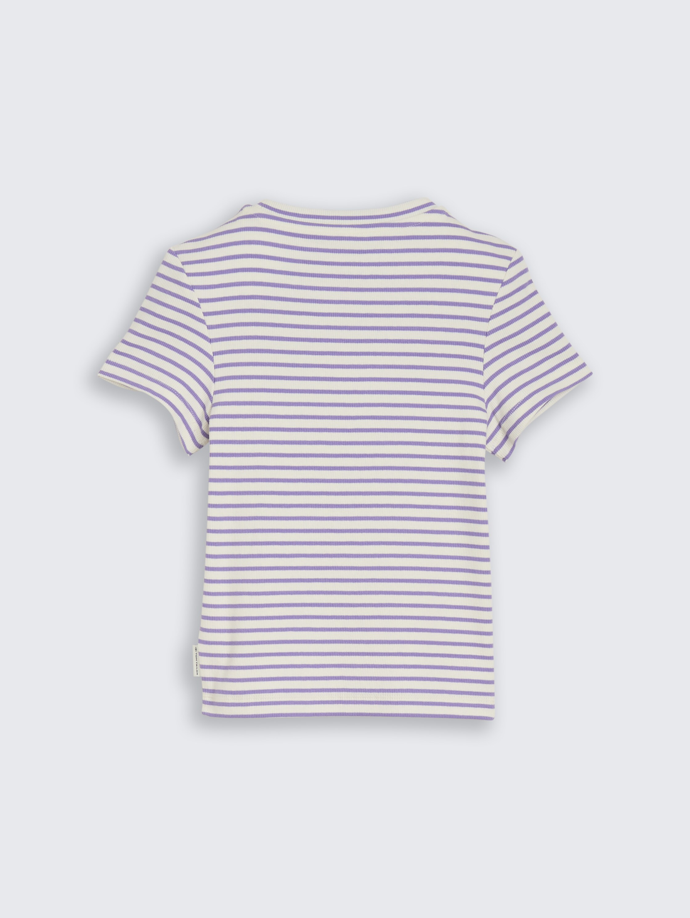 Geribbeld T-shirt met streepjesmotief - flashy purple stripe