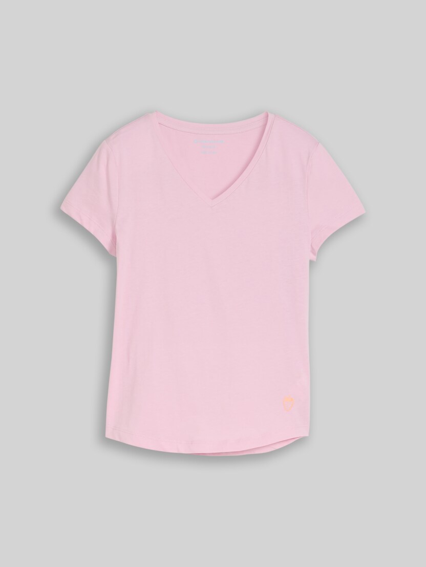 T-Shirt mit V-Ausschnitt von Teen Girls, cold pink
