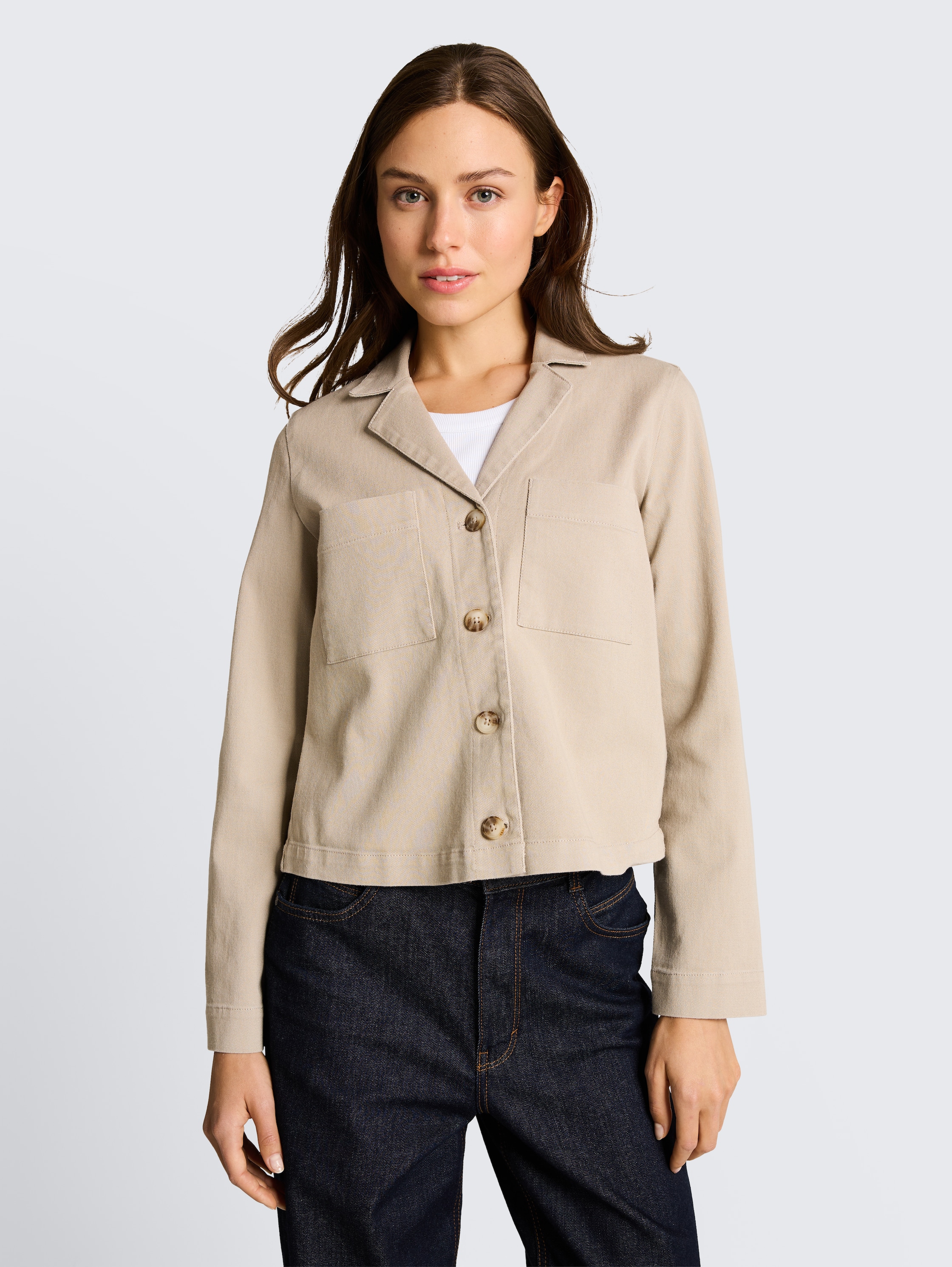 Regular Fit Jacke mit Brusttaschen - soft_taupe_grey - 