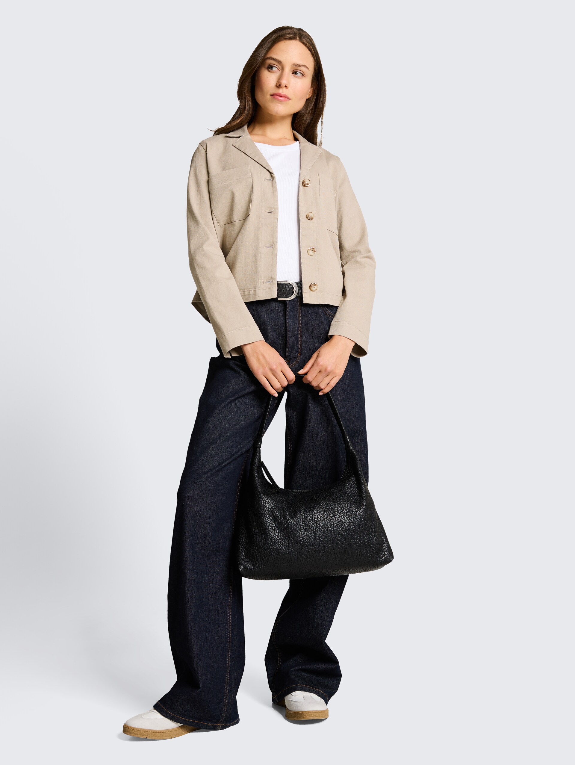Regular Fit Jacke mit Brusttaschen - soft taupe grey
