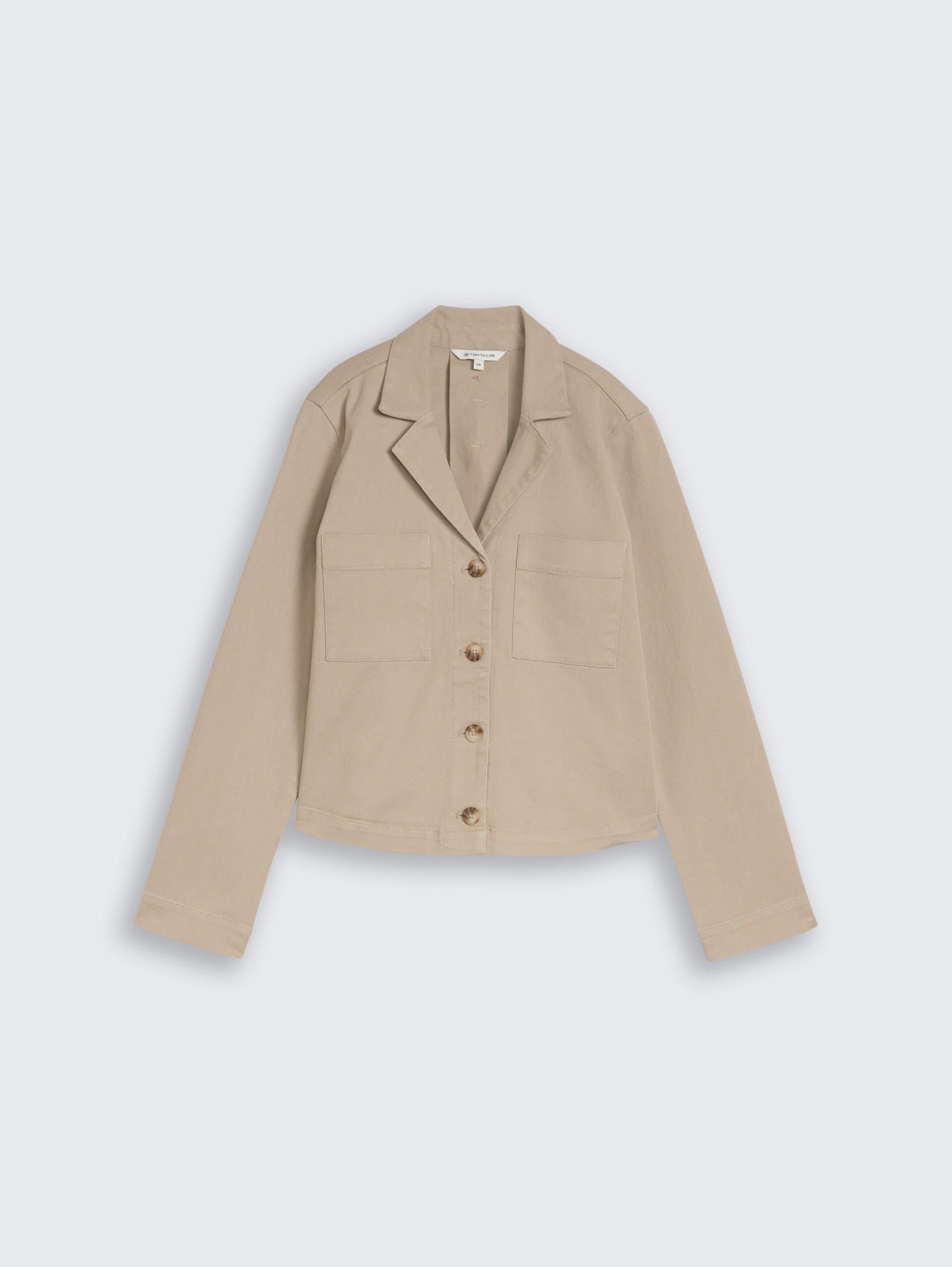 Regular Fit Jacke mit Brusttaschen - soft taupe grey