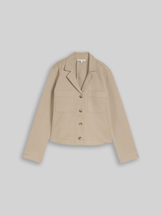 Regular Fit Jacke mit Brusttaschen von Women, soft taupe grey