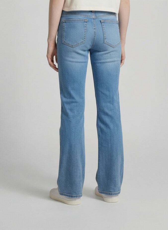 Flared jeans met stretch door Teen Girls, mid stone bright blue denim