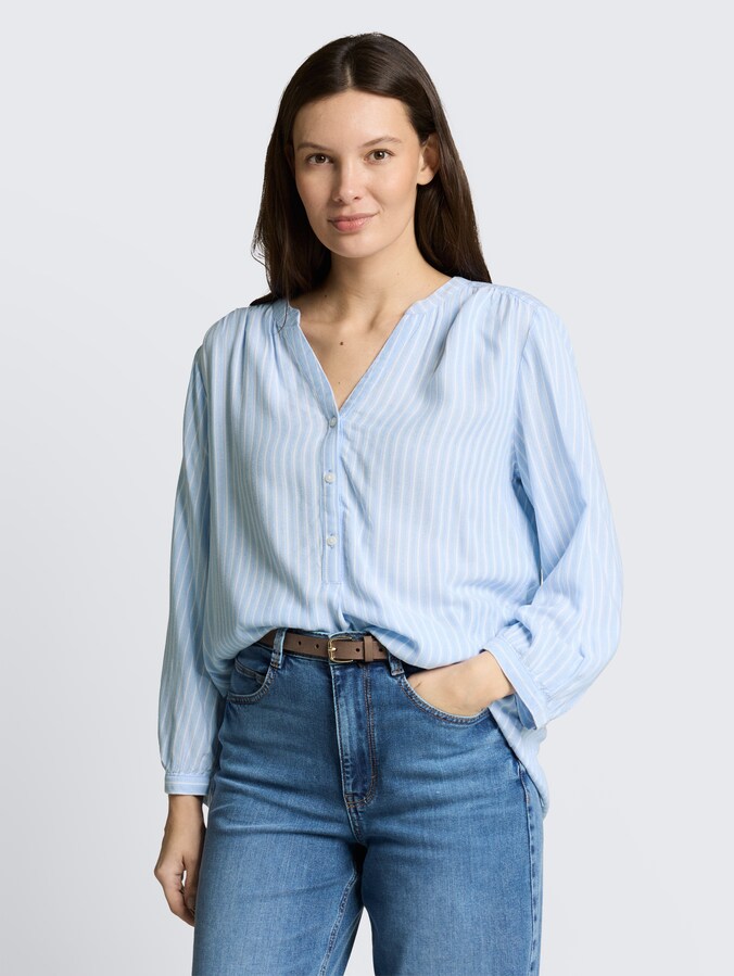 Bluse mit Streifenmuster von Women, blue white stripe