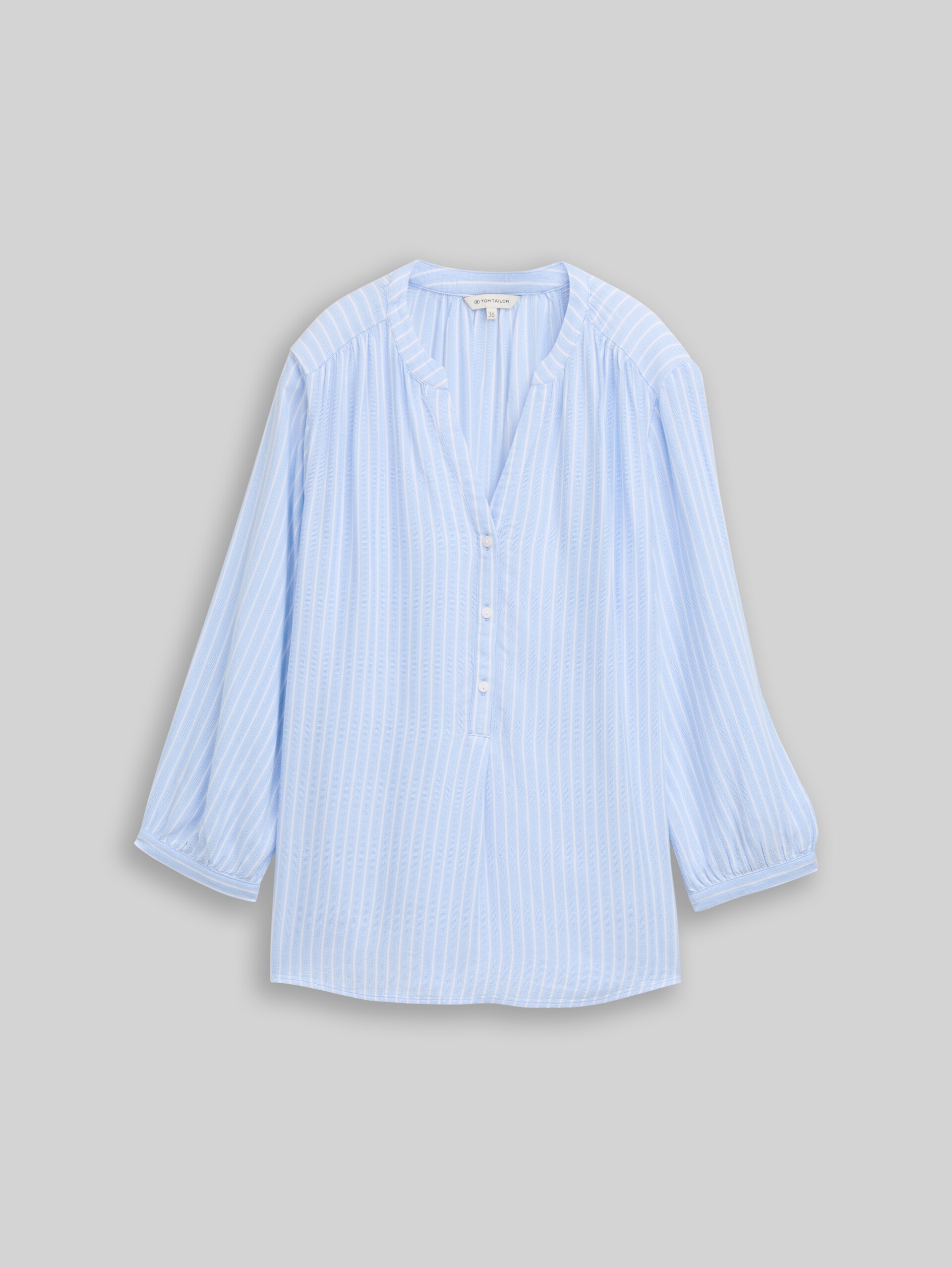 Striped blouse - blue white stripe - Front product view