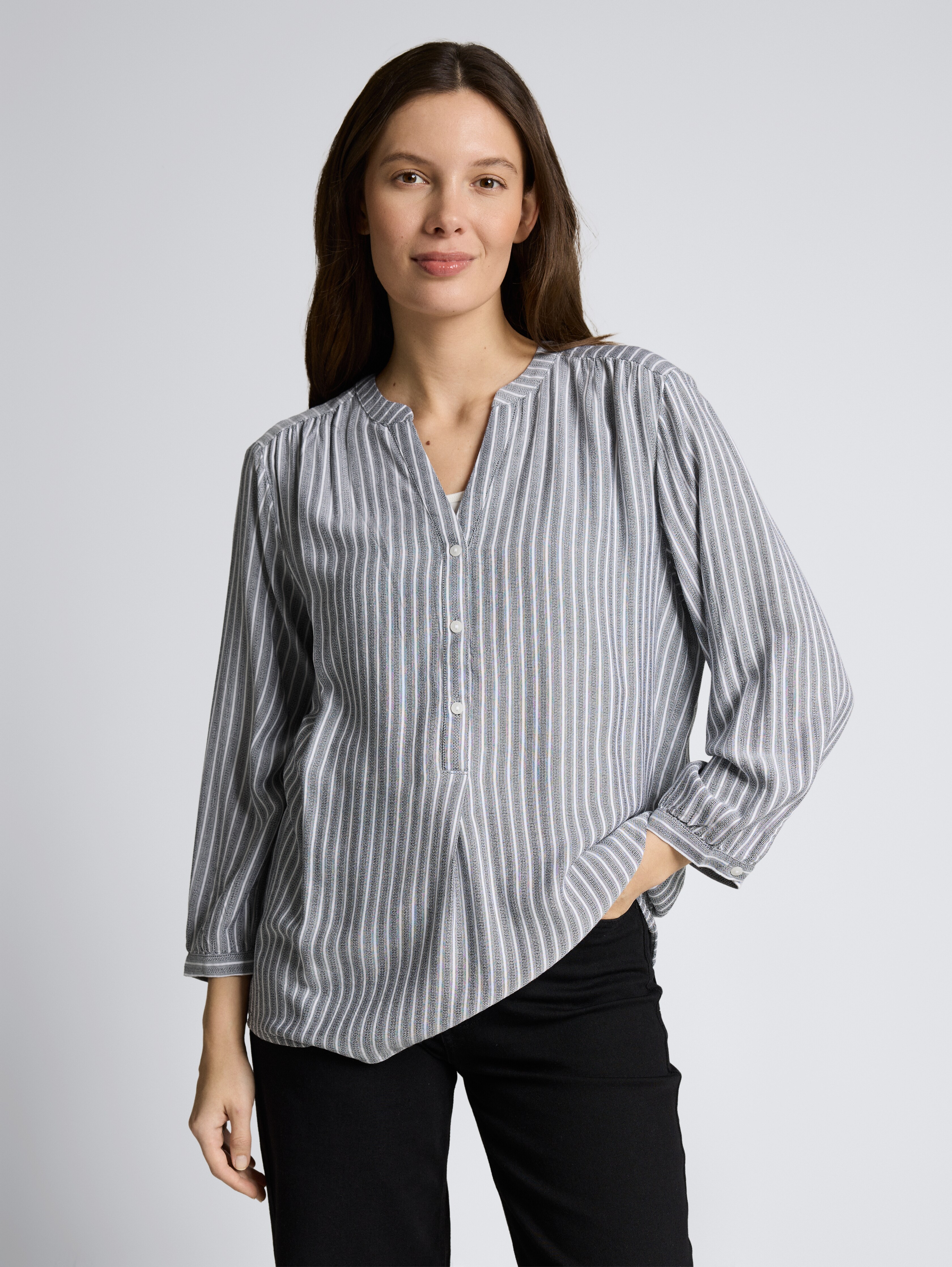 Bluse mit Streifenmuster von Women, navy white stripe