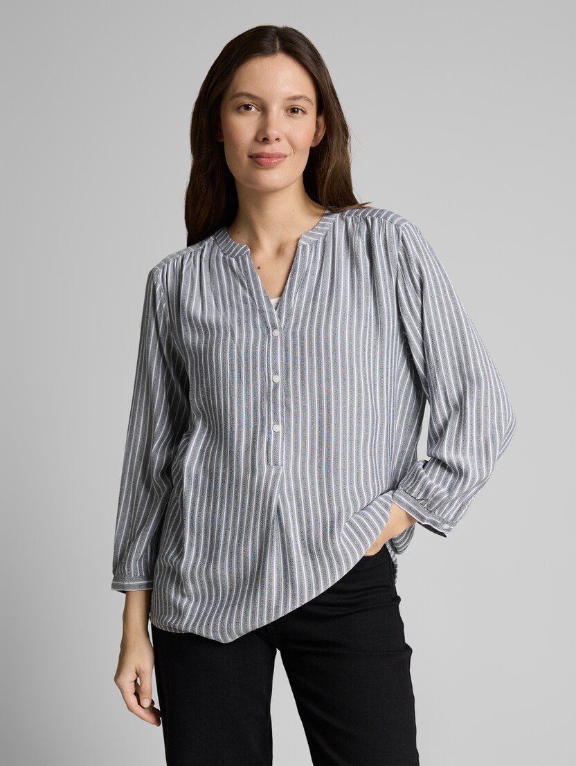 Blouse met streepmotief door Women, navy white stripe