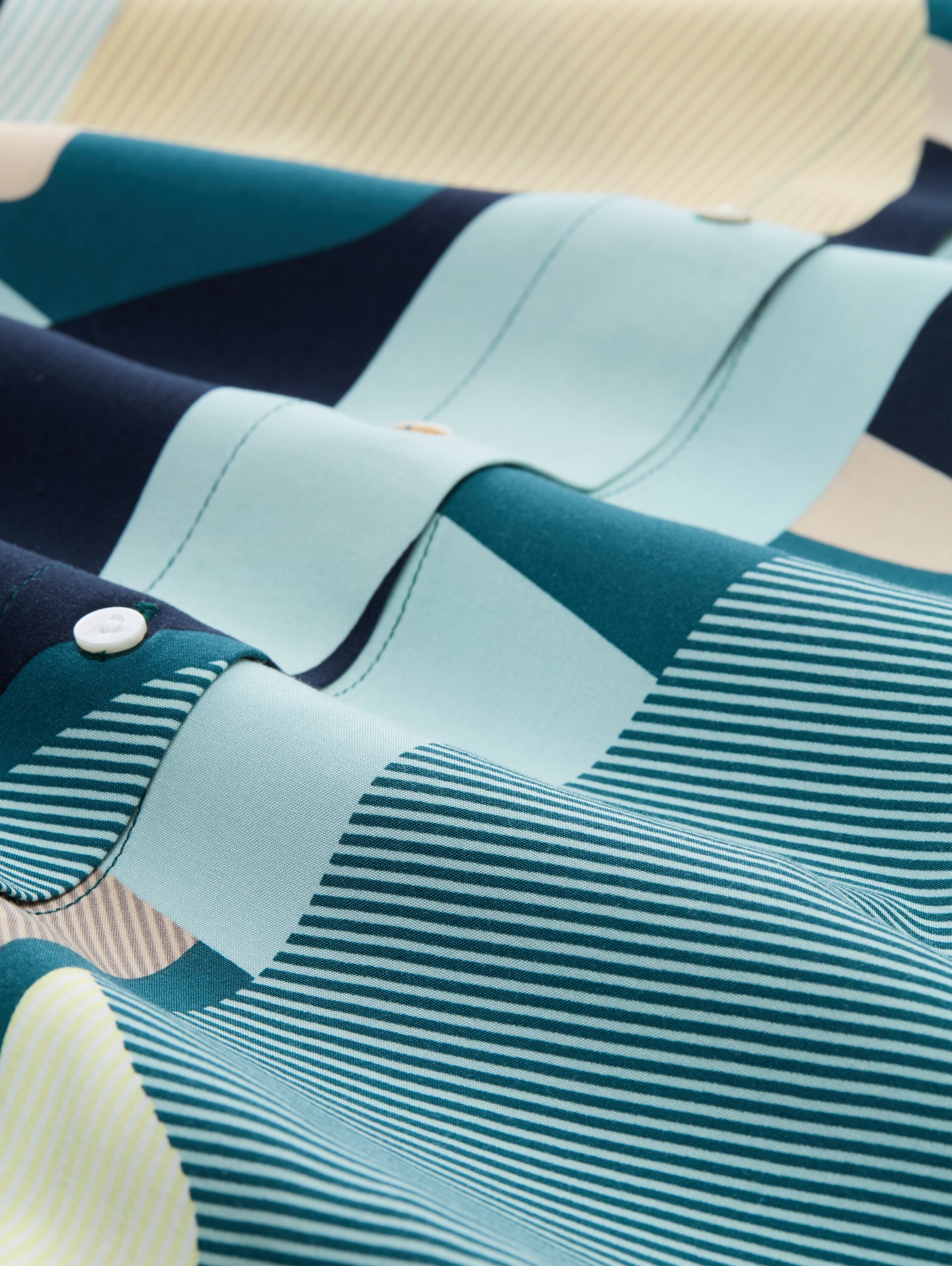 Blouse ample avec nœuds décoratifs - abstract stripe print - Vue de la matière