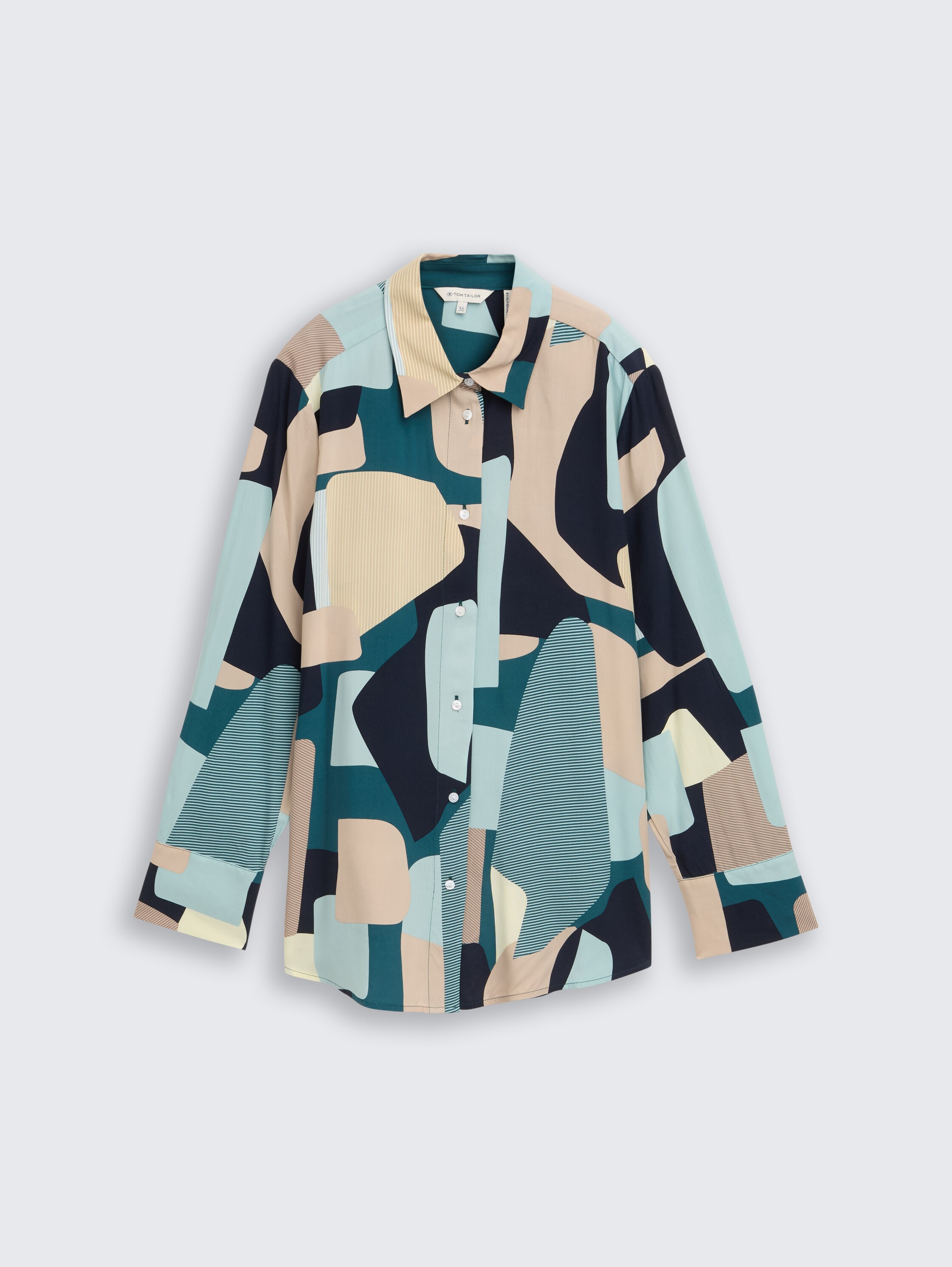 Blouse ample avec nœuds décoratifs - abstract stripe print - Vue de face du produit