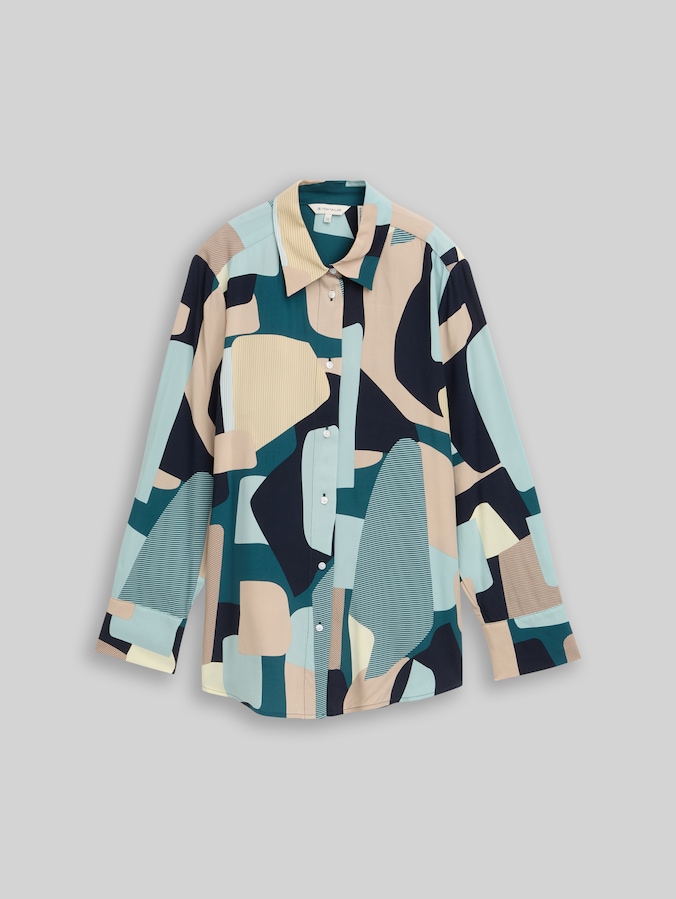 Chemisier ample avec détails nœuds par Women, abstract stripe print